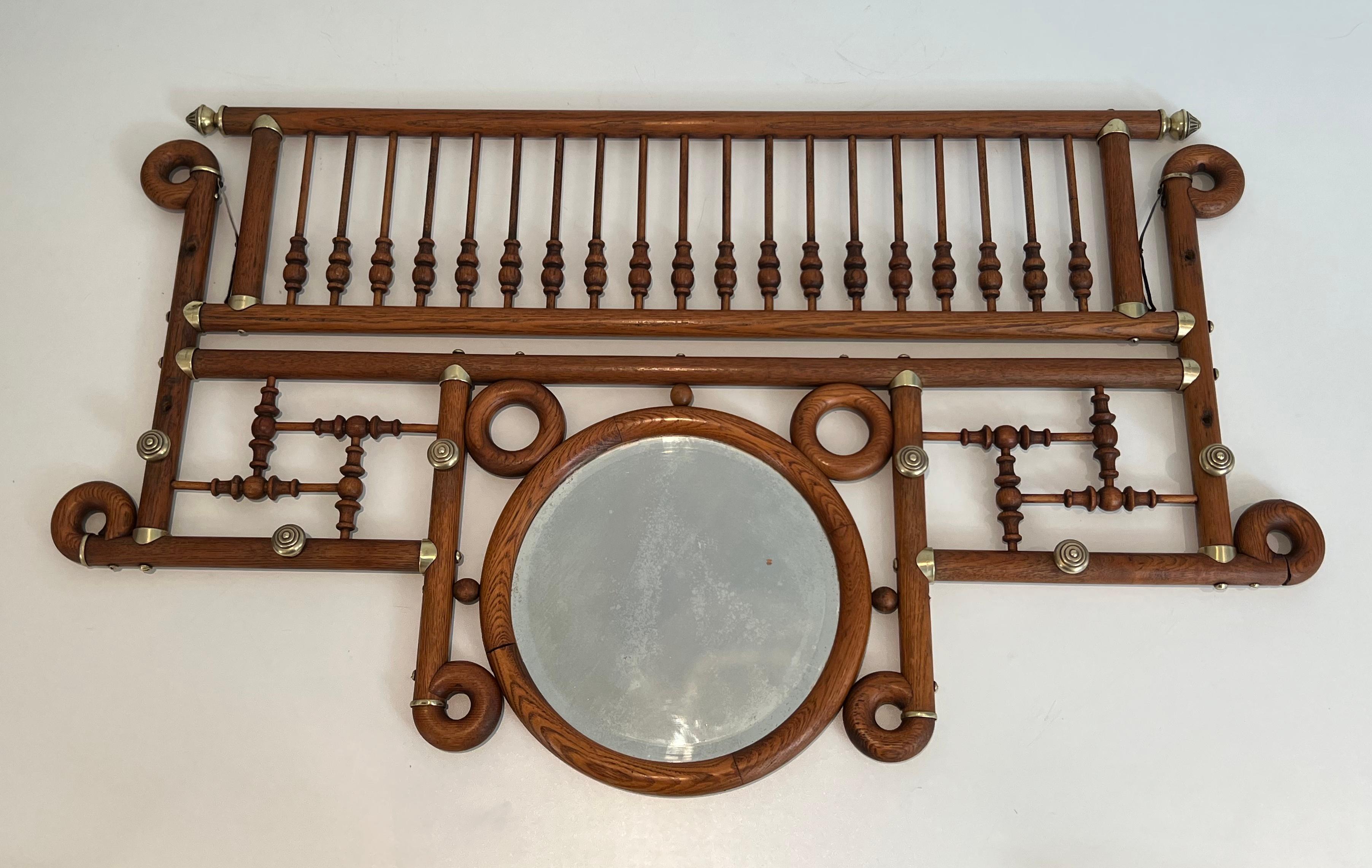 Appendiabiti da parete in legno e ottone curvato in vendita 13