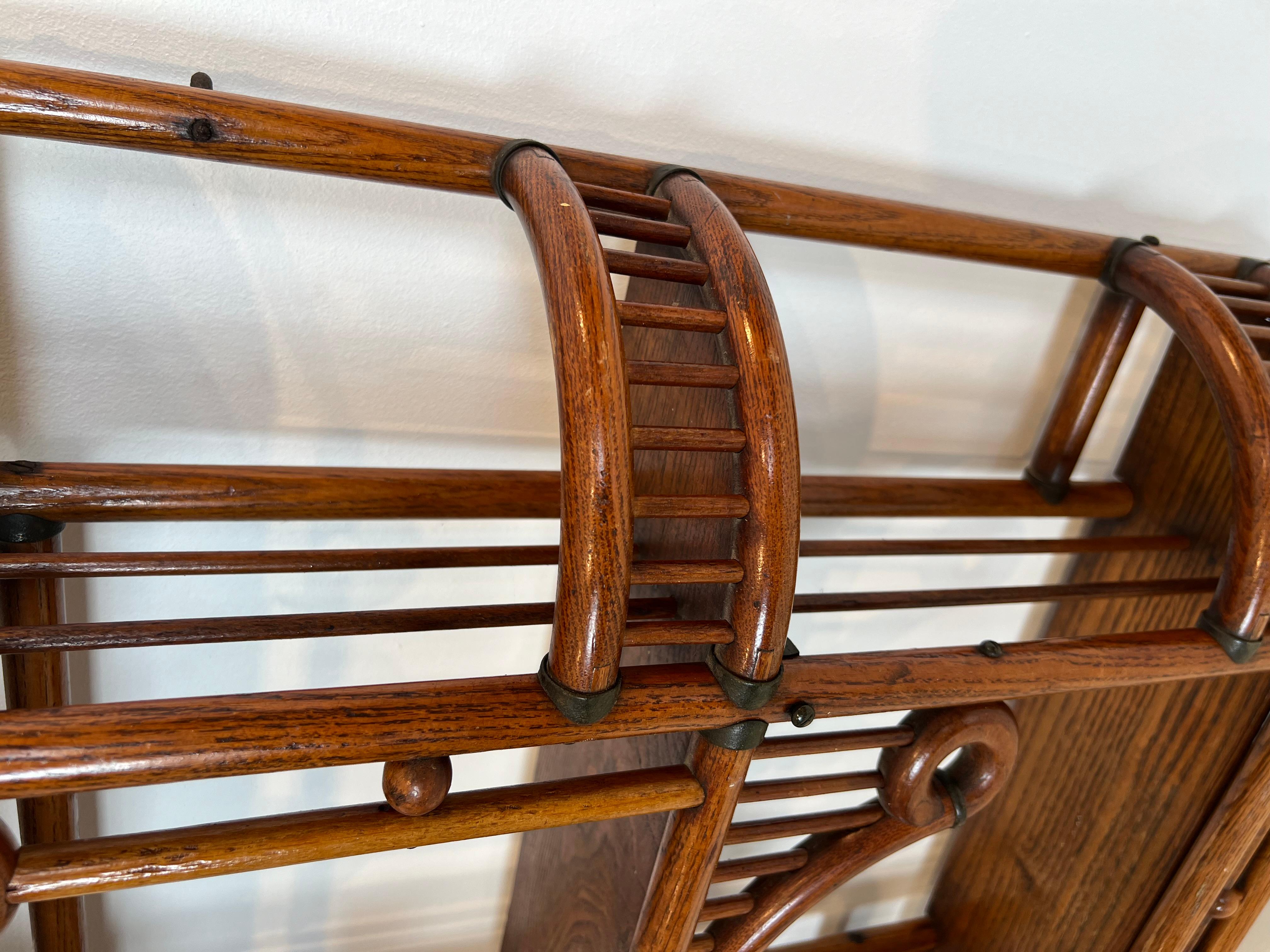 Bent Wood and Brass Wall Shelves Unit. Art & Crafts Austrian work. Circa 1900 For Sale 2