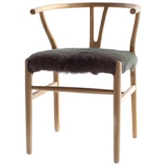 Bent Wood Armchair with Hide Seat