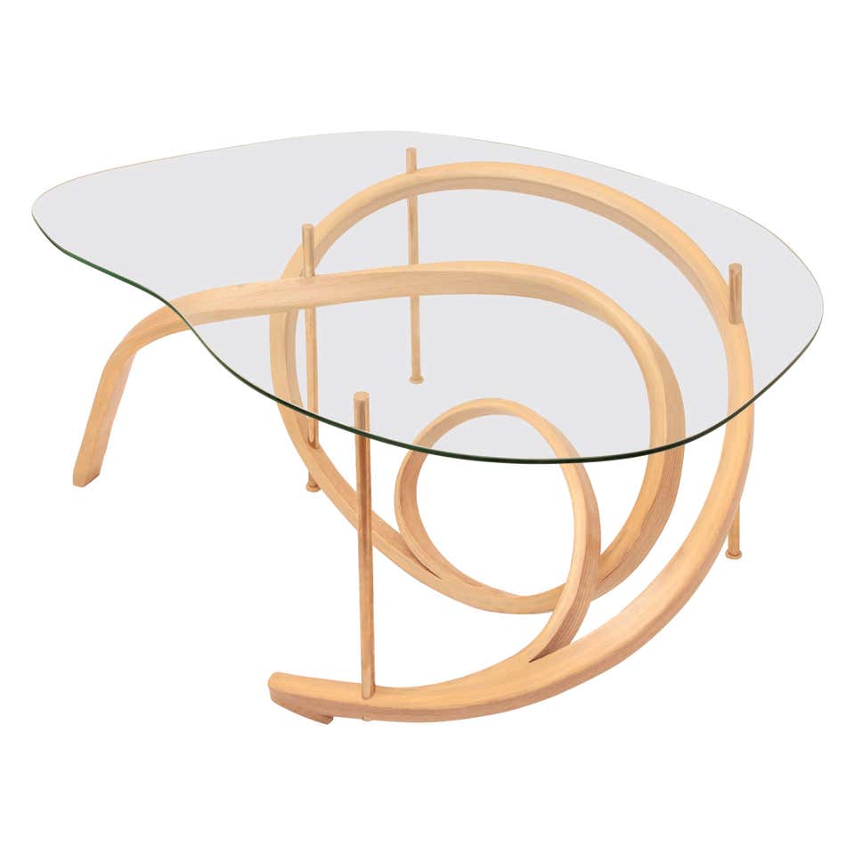 Corium, Centre Table, Brown Bent Wood by Raka Studio For Sale at ...