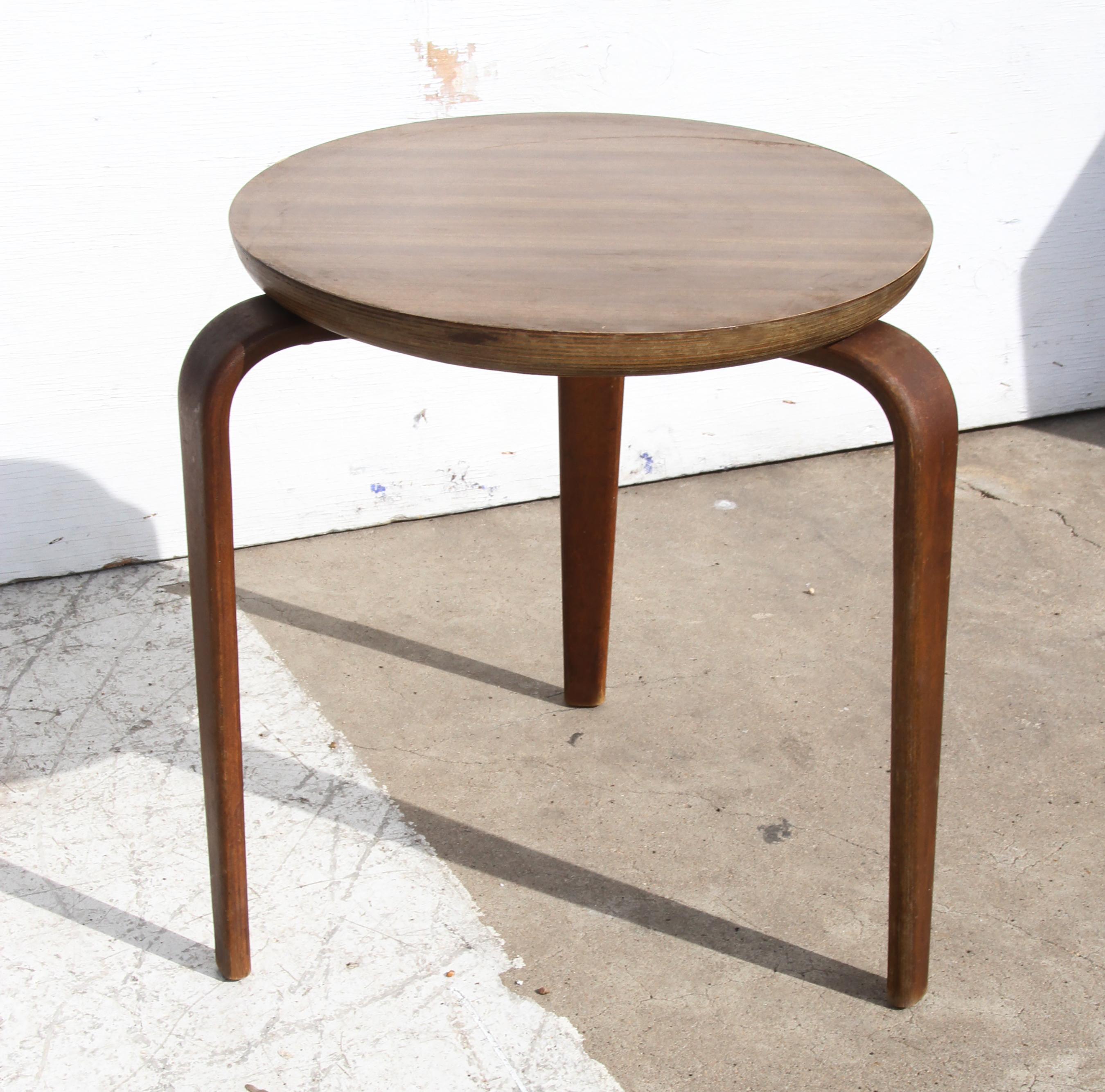 Bauhaus Bent Wood Stool or Side Table by Thonet