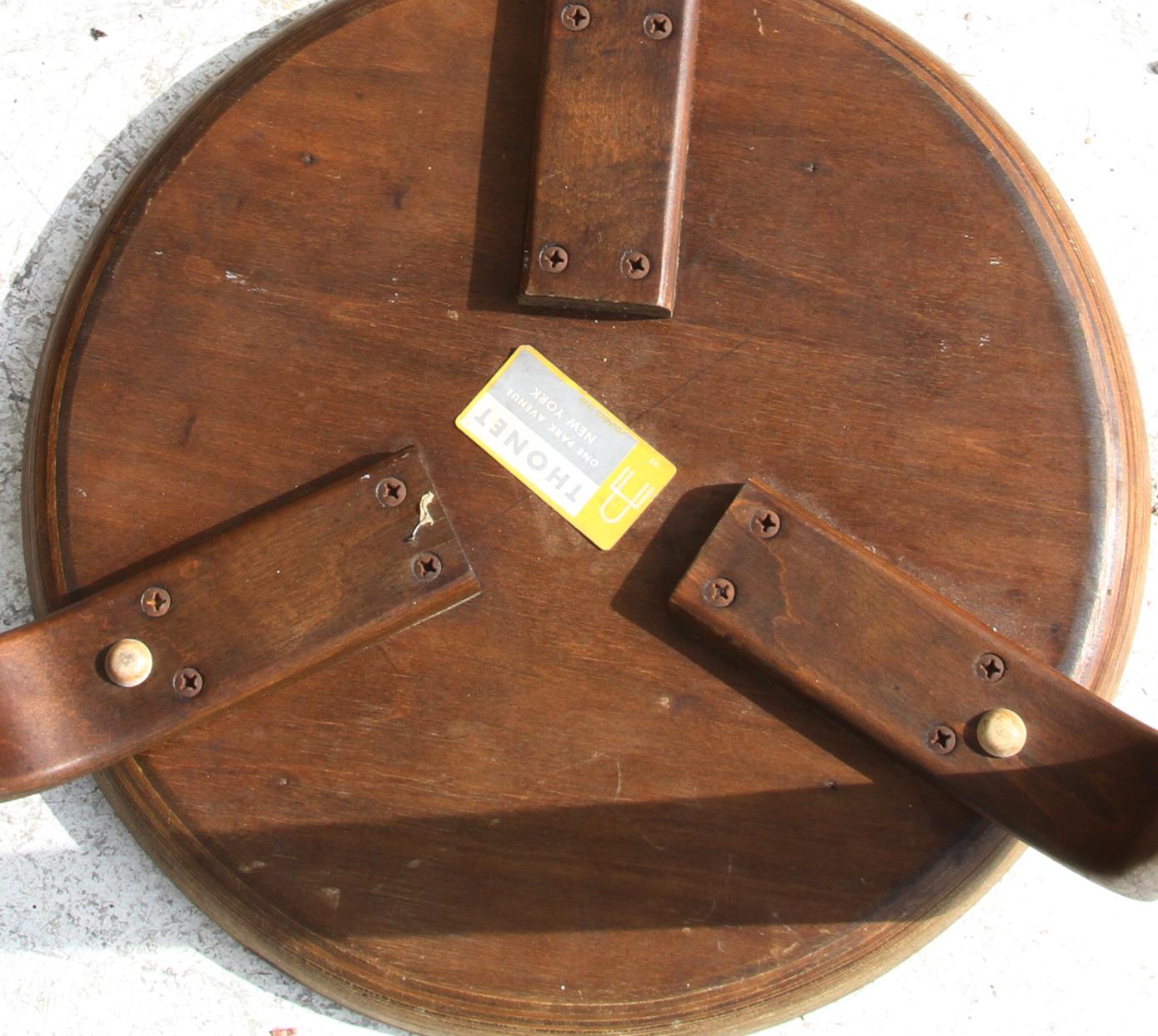 Walnut Bent Wood Stool or Side Table by Thonet