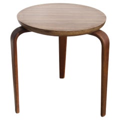Bent Wood Stool or Side Table by Thonet