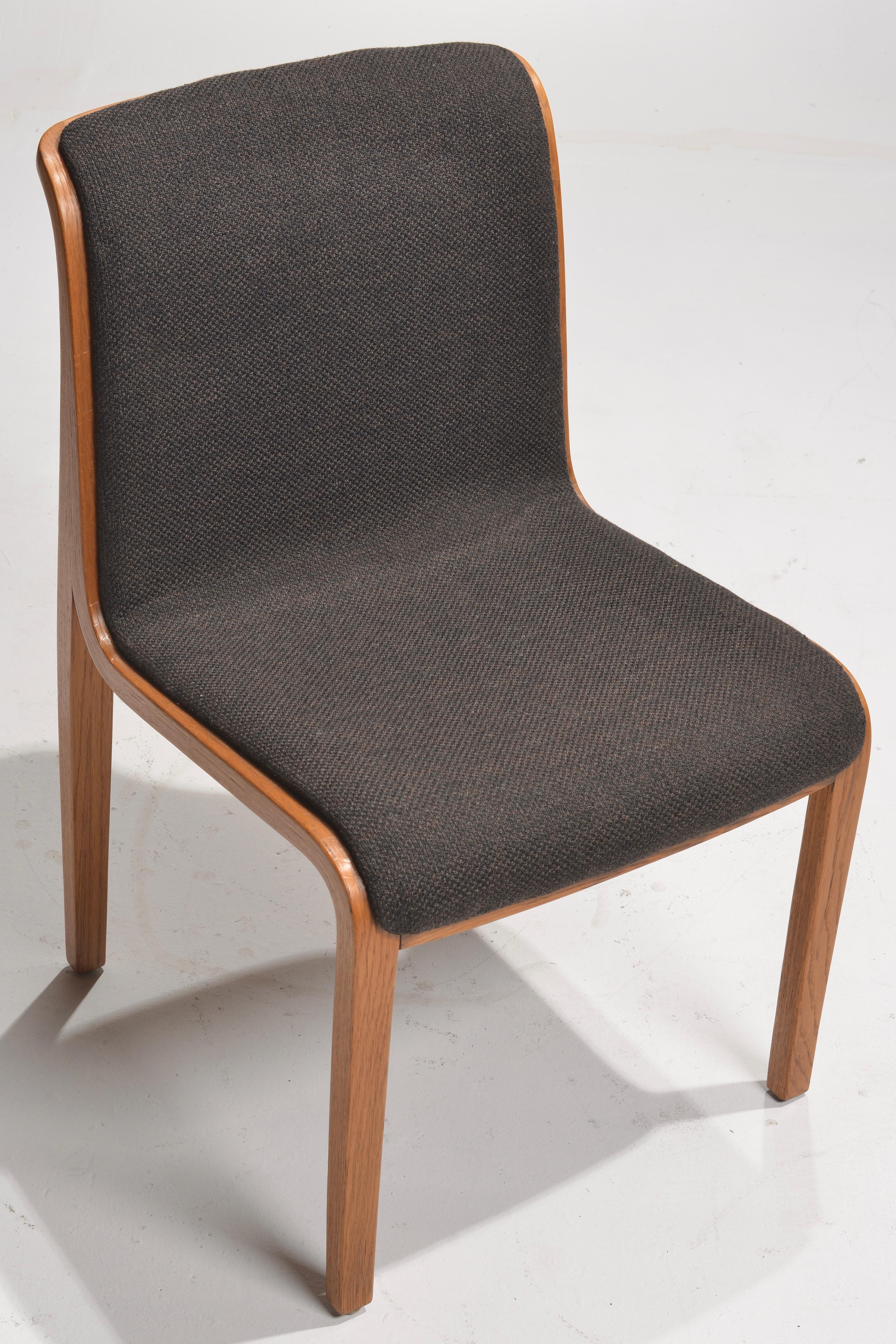 Bent Wood Upholstered Dining Chairs by Bill Stephens for Knoll For Sale 5