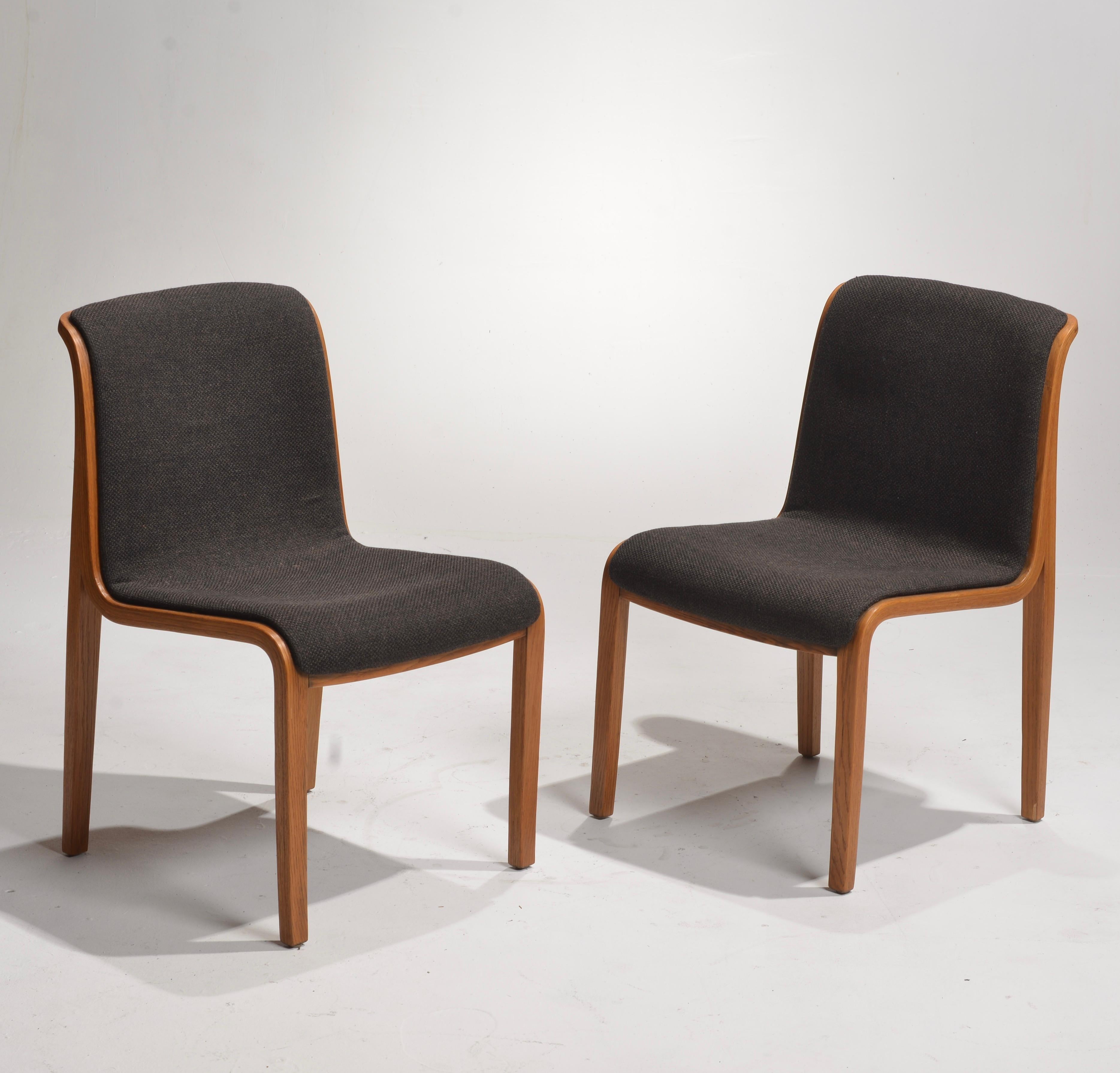 Mid-Century Modern Bent Wood Upholstered Dining Chairs by Bill Stephens for Knoll For Sale