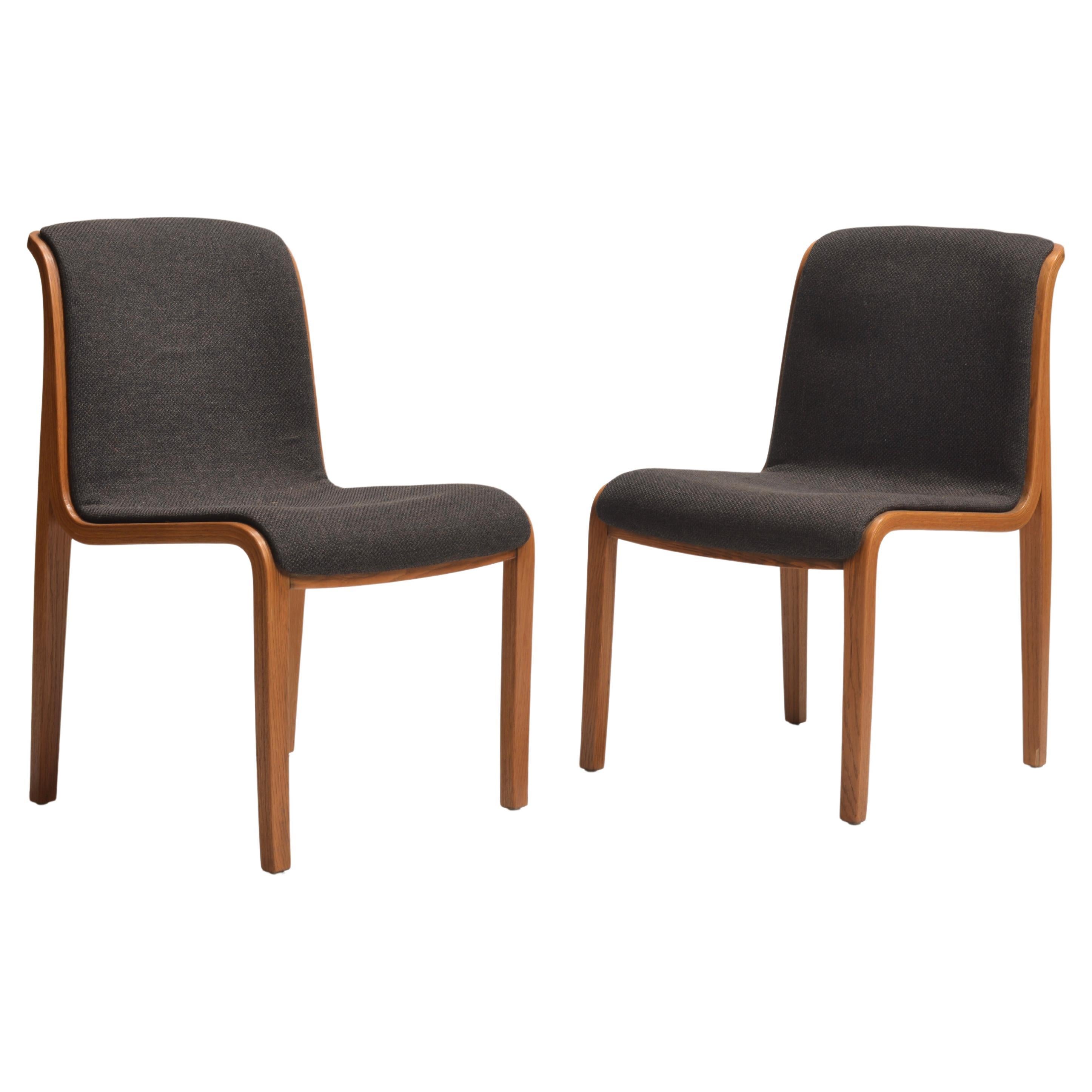 Bent Wood Upholstered Dining Chairs by Bill Stephens for Knoll For Sale