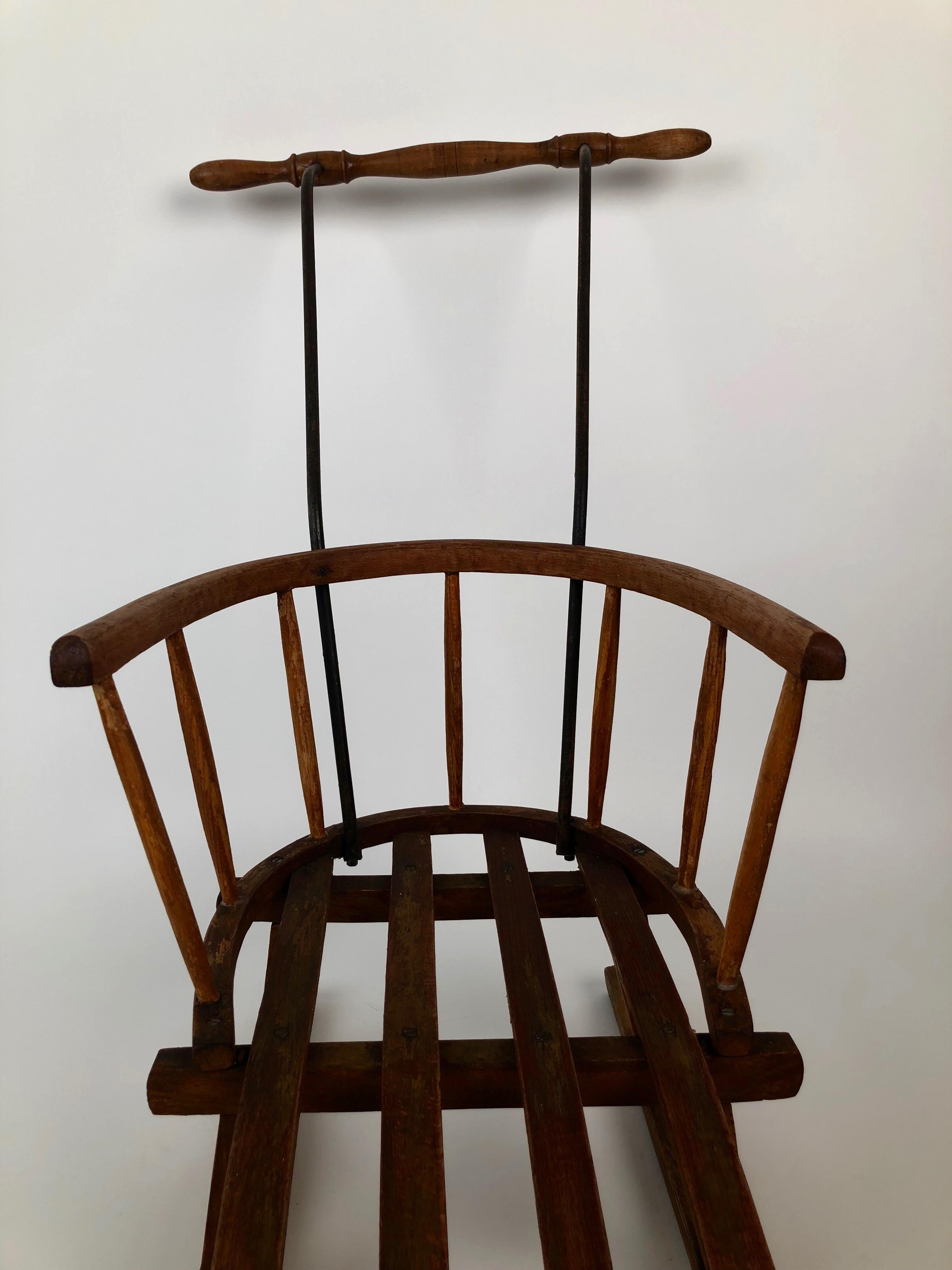 Bentwood Bent Wood Victorian Sled with Unique Form For Sale