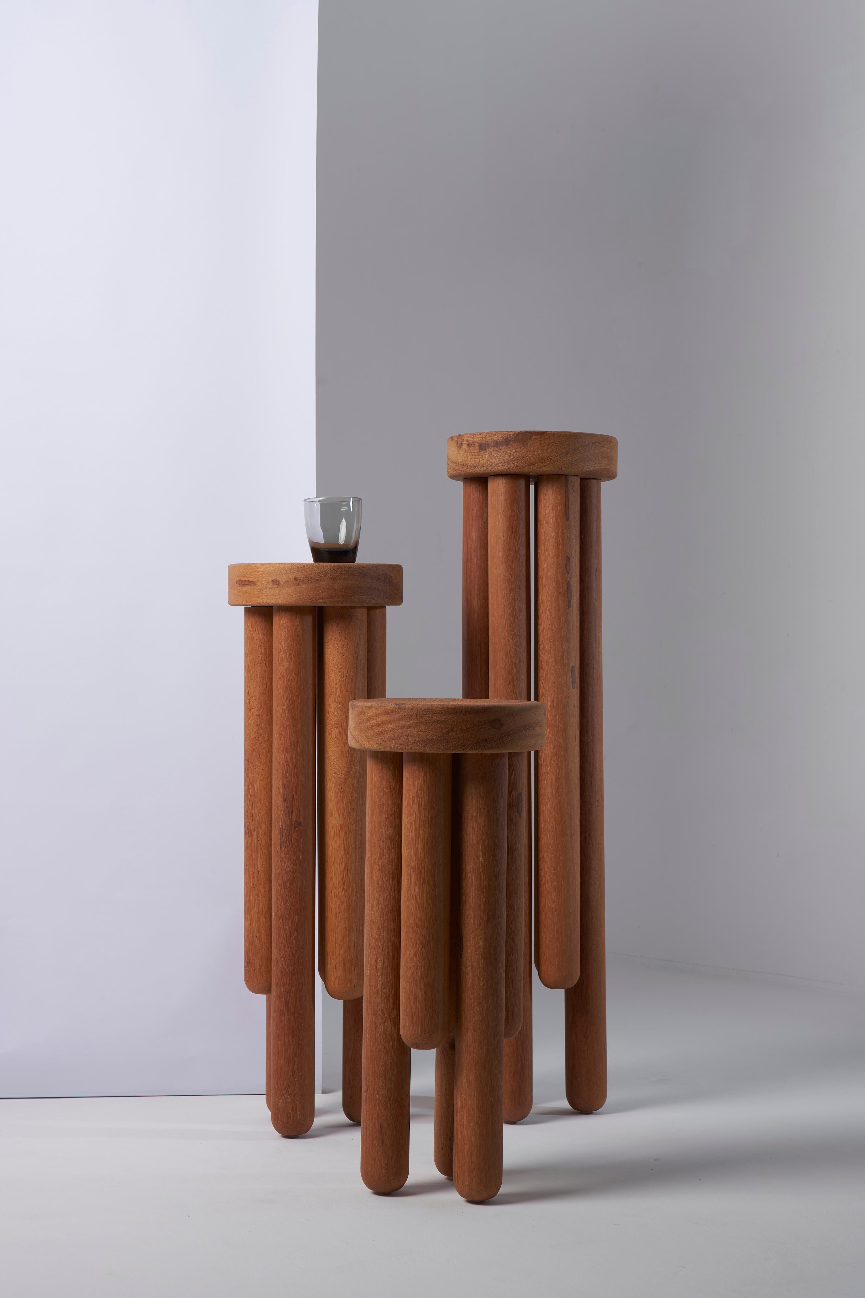 Minimalist Benta Collection, Wooden Side Table Trio For Sale