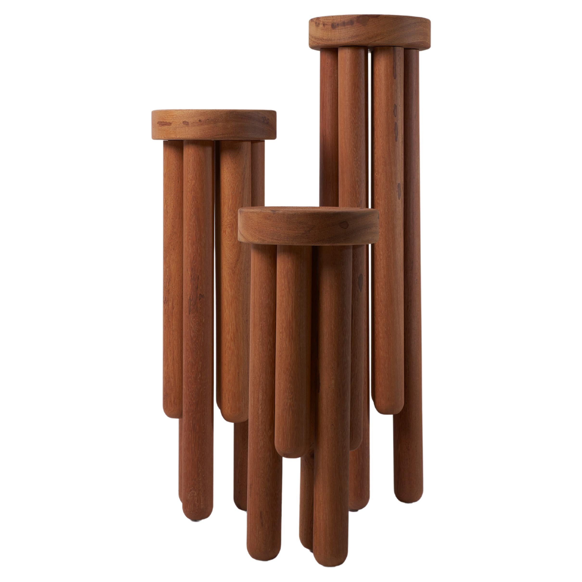 Benta Collection, Wooden Side Table Trio For Sale