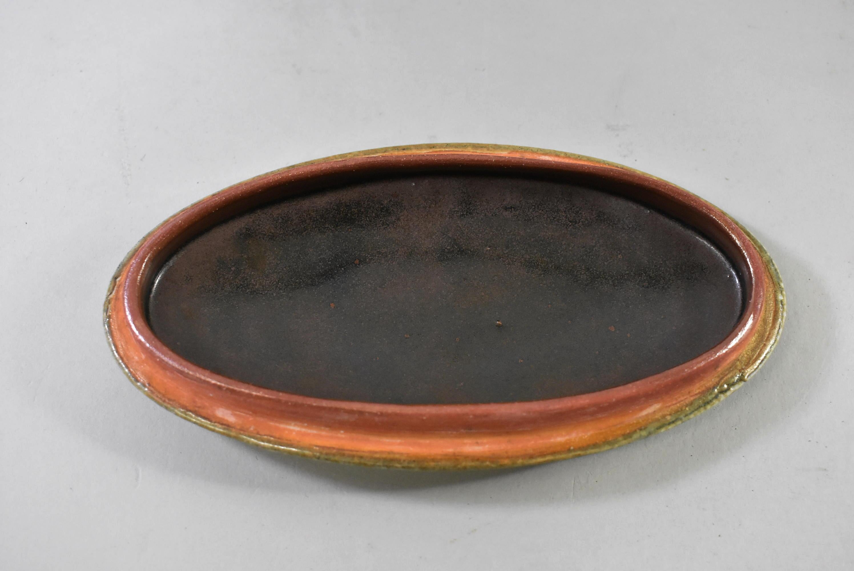 Fired Bente Hansen Covered Pottery Dish For Sale