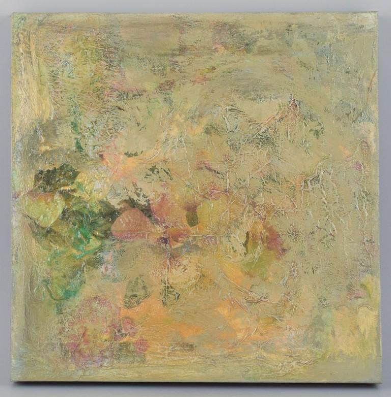 Bente Lausen. Mixed media on canvas. Abstract composition.
From the 2000s.
Signed.
In perfect condition.
Dimensions: 40 cm x 40 cm x depth 3.5 cm.