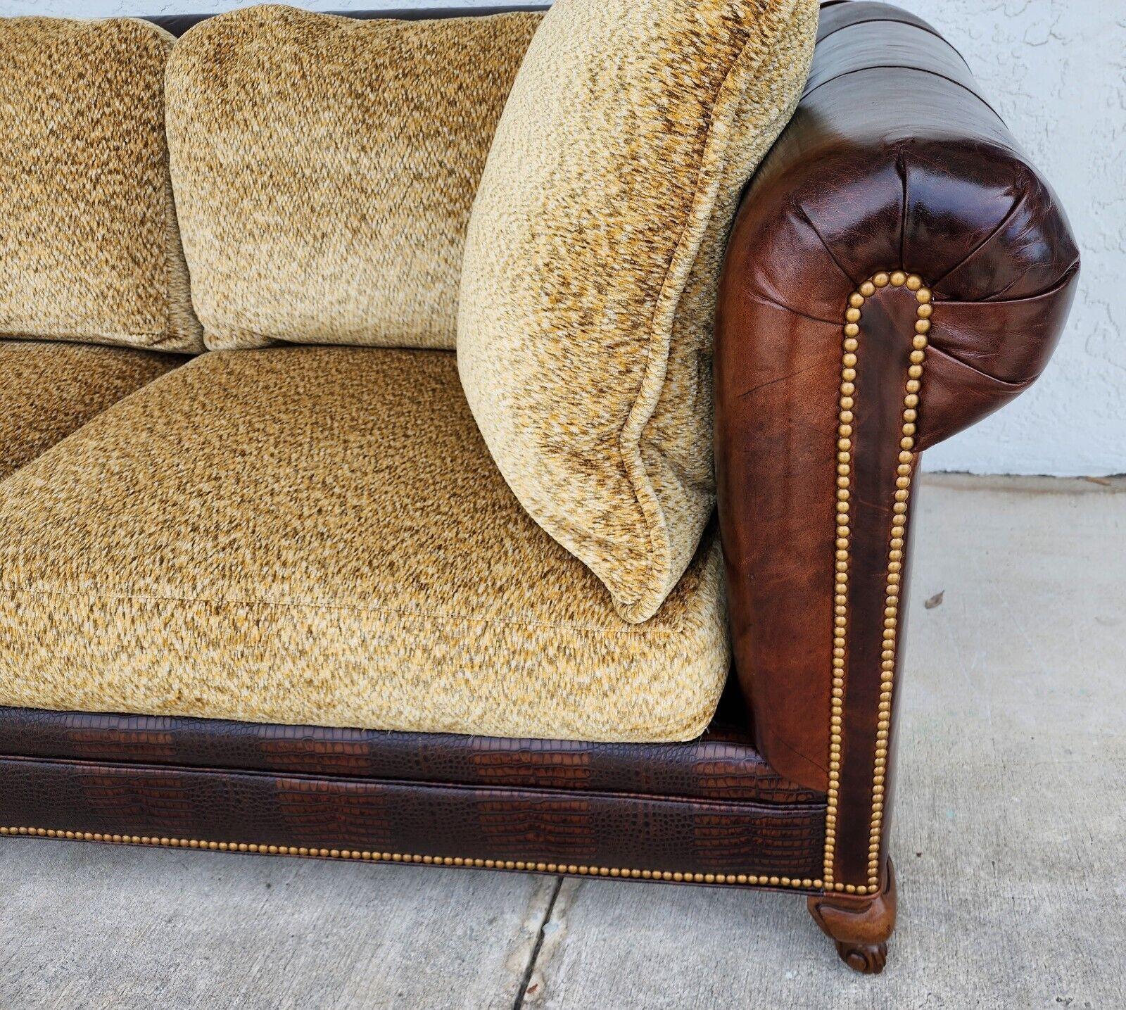 20th Century BENTLEY CHURCHILL Leather Sofa  For Sale