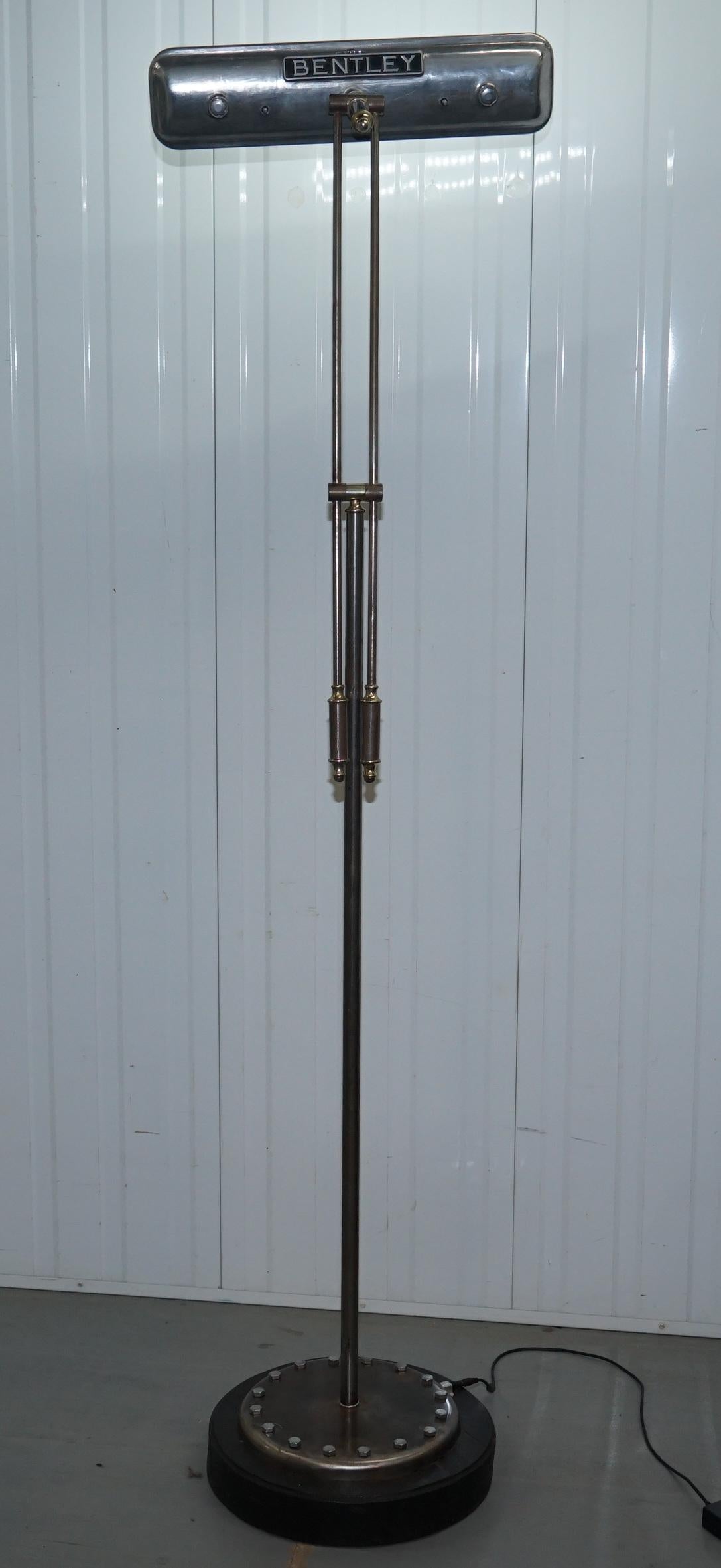 Bentley Floor Standing Articulated Angle Poise Chrome and Polished Metal Lamp 3