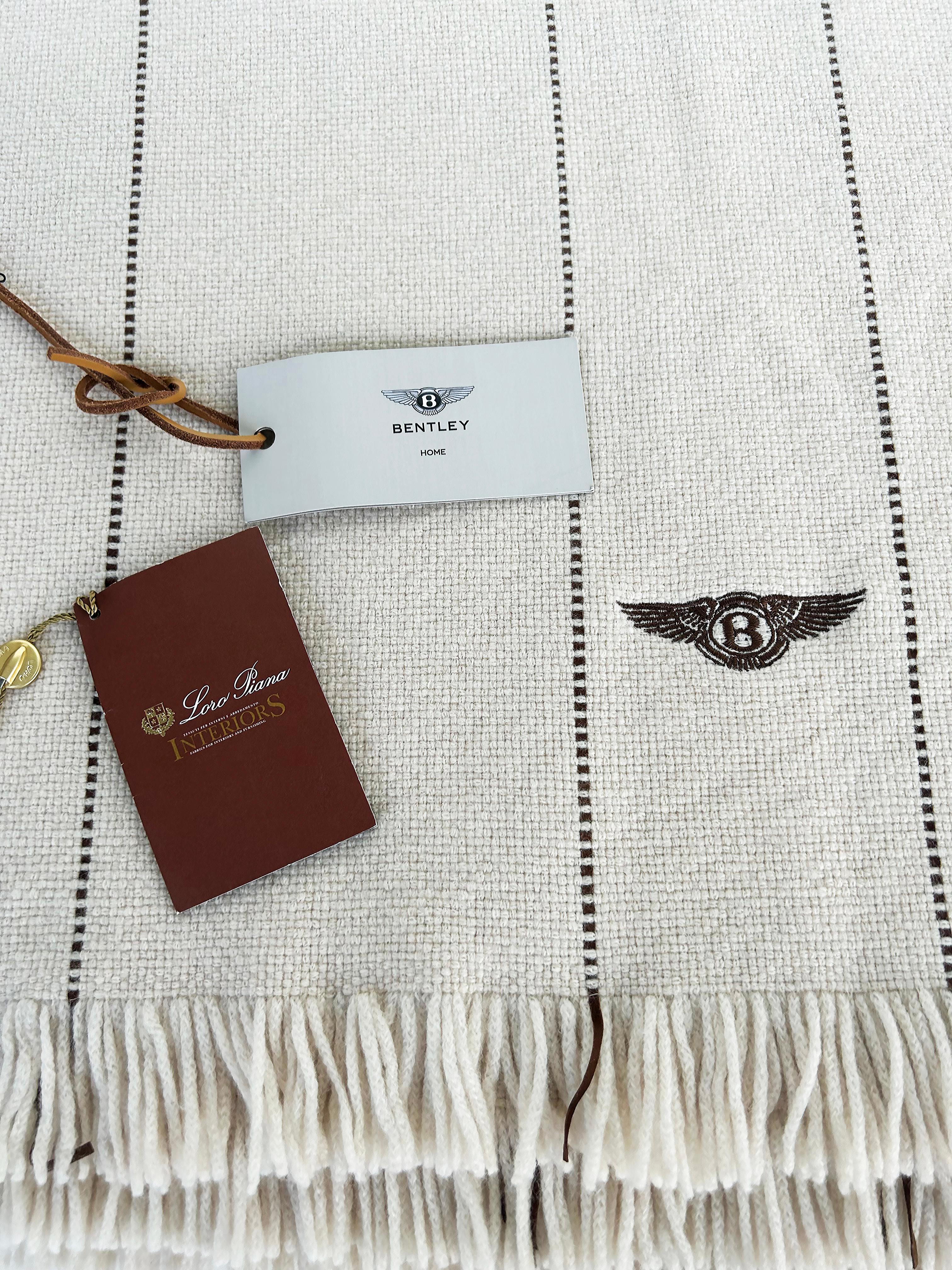 Contemporary Bentley Home England Loro Piana Italy Cashmere Throw with Fringe For Sale