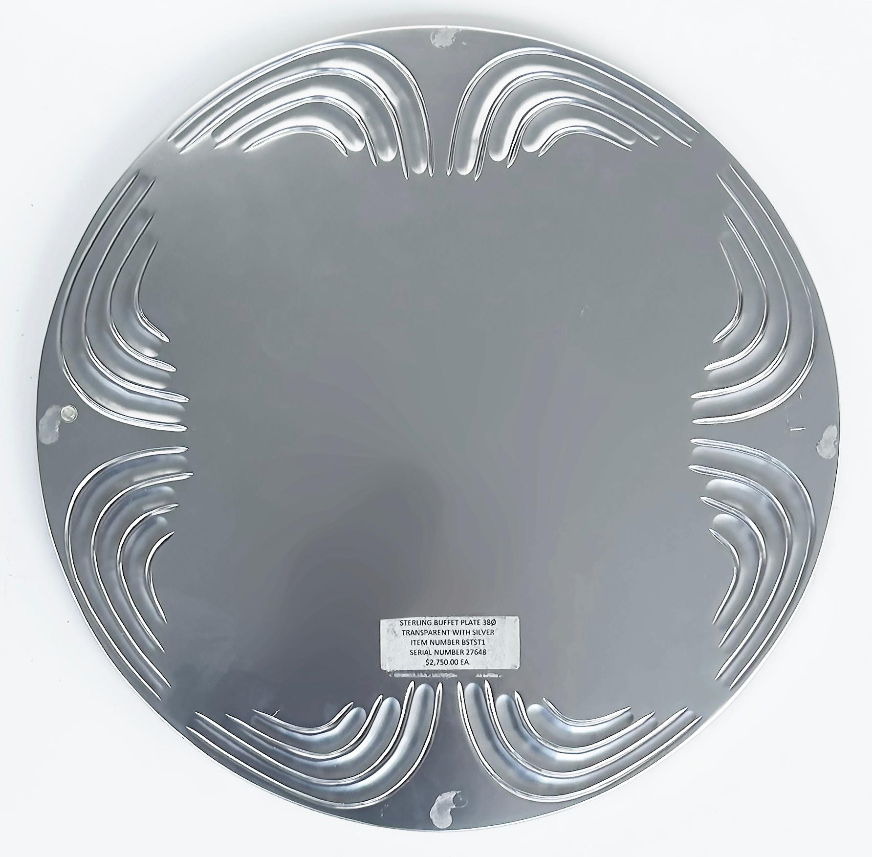 Bentley Home Glass Coated Sterling Silver Chargers/Buffet Plate, Set of Six (6) 6
