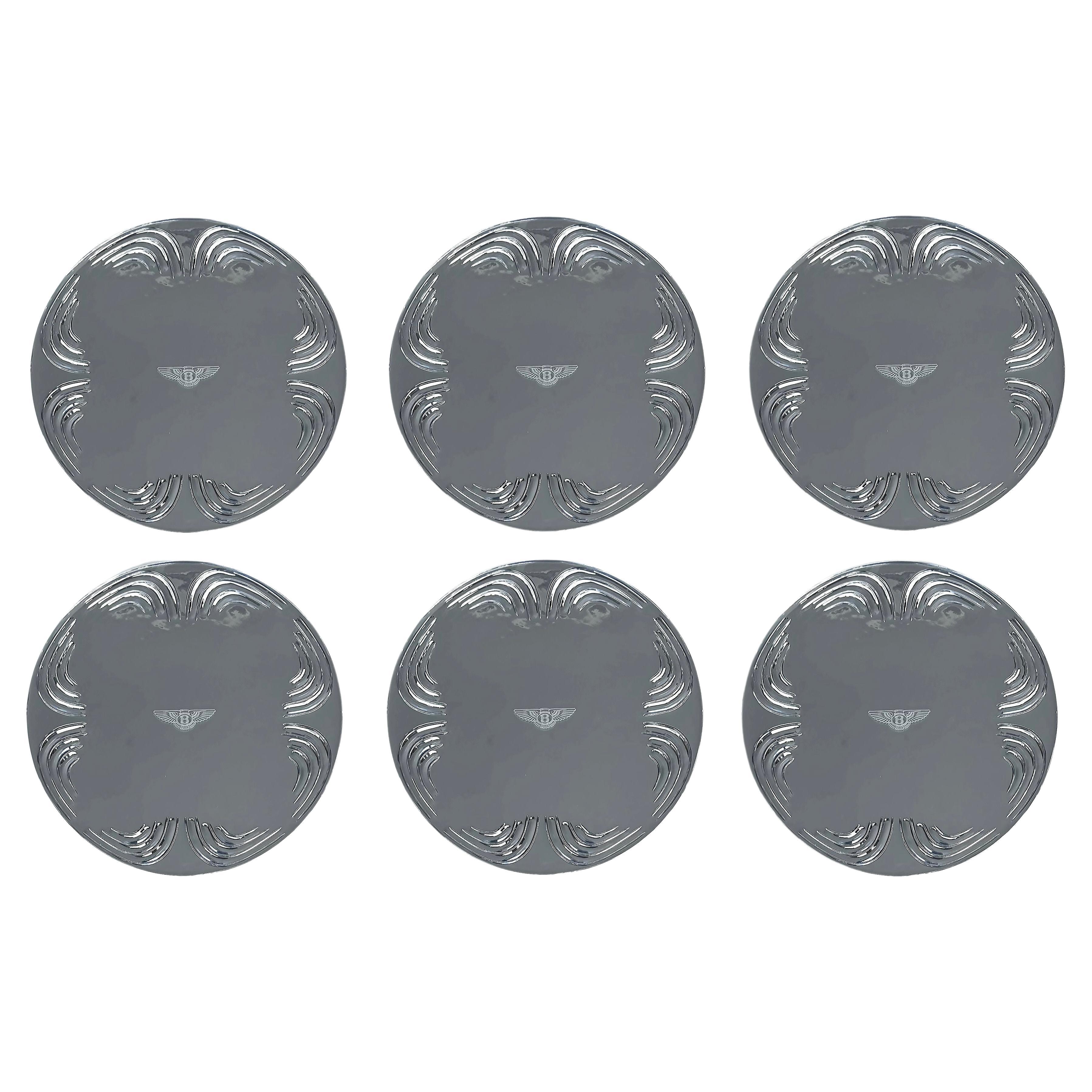 Bentley Home Glass Coated Sterling Silver Chargers/Buffet Plate, Set of Six (6) For Sale