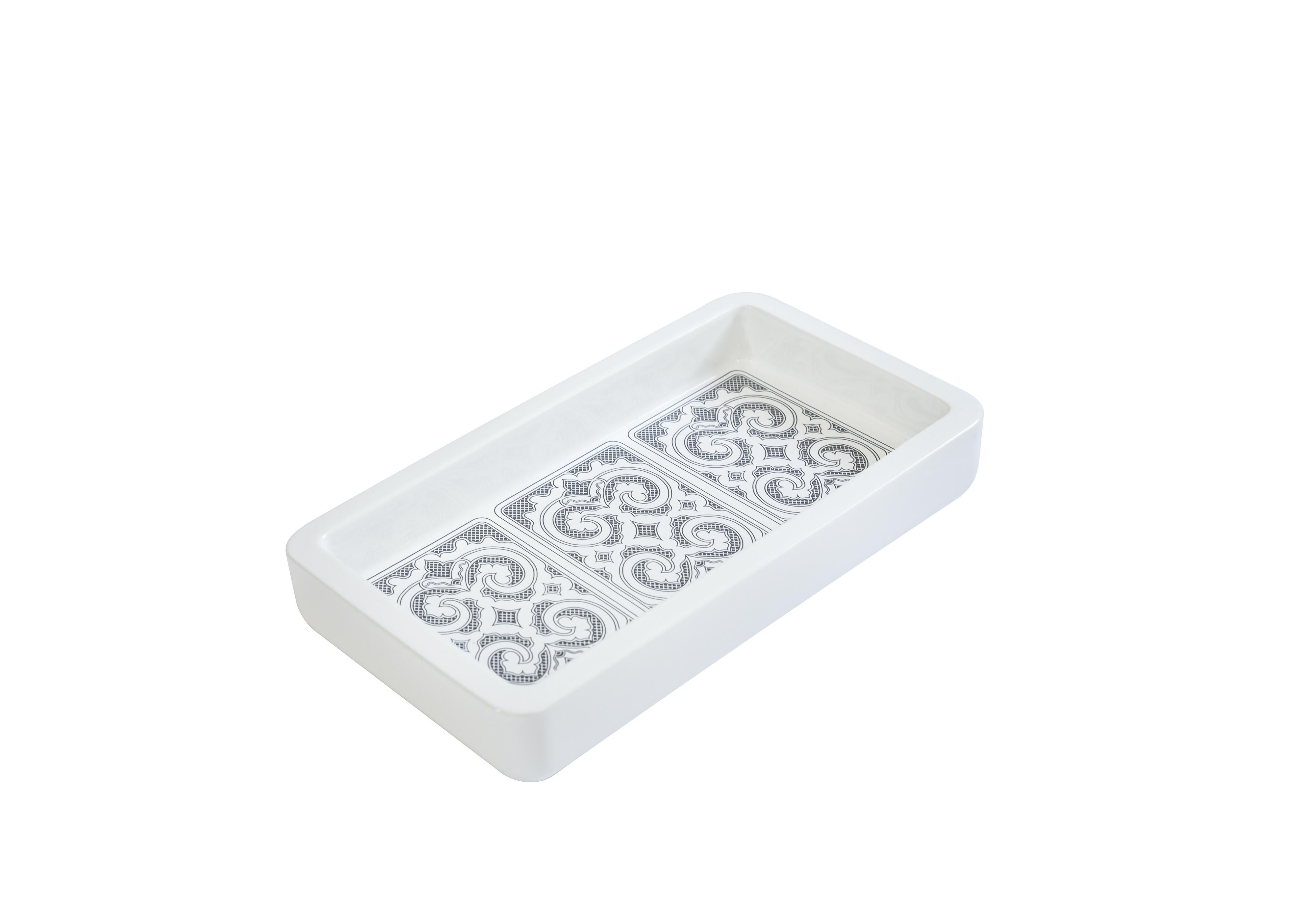 Cast  Bento inspired ceramic serving platter from the SoShiro Ainu collection For Sale