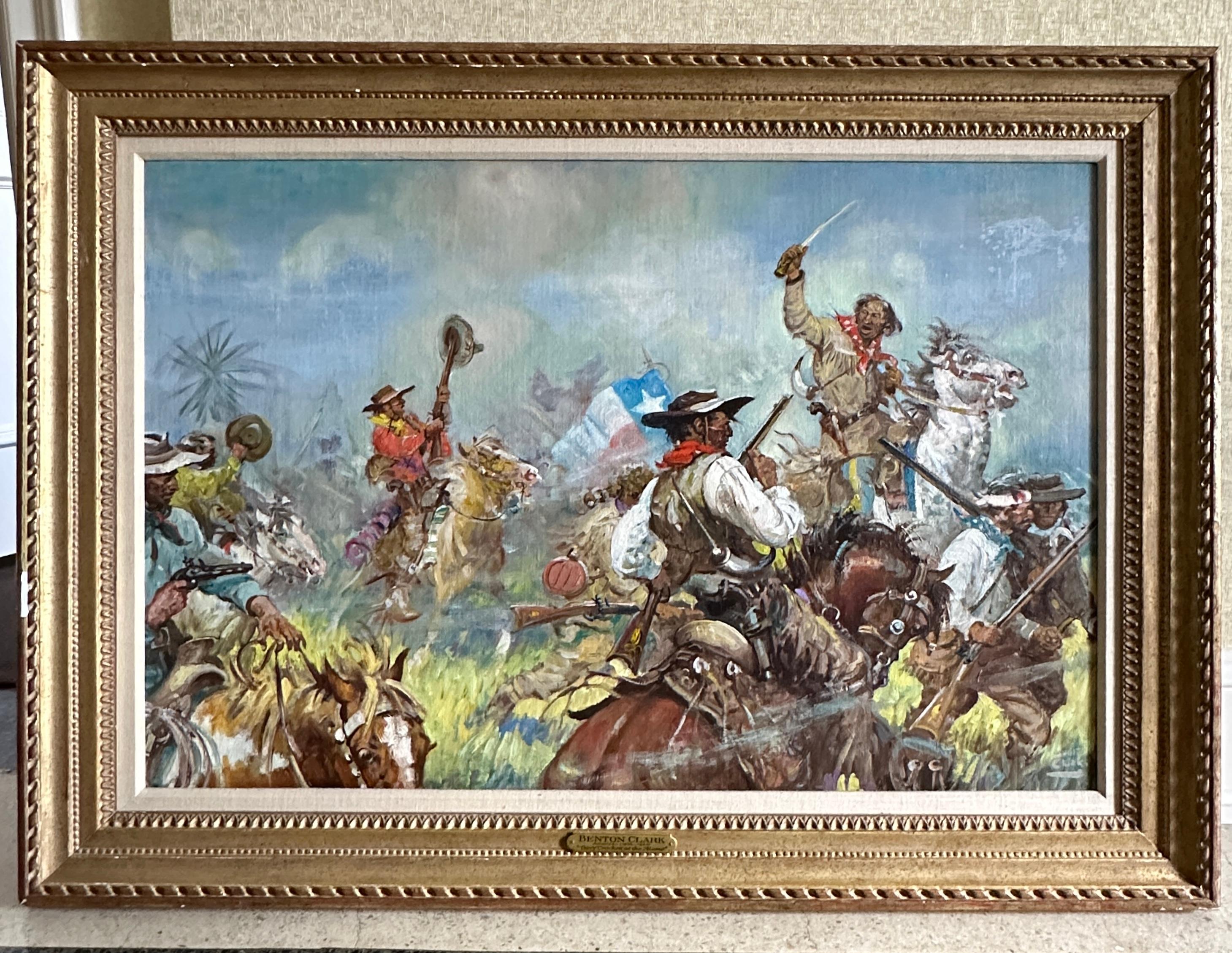 Davey Crockett at the Alamo - Painting by Benton Clark