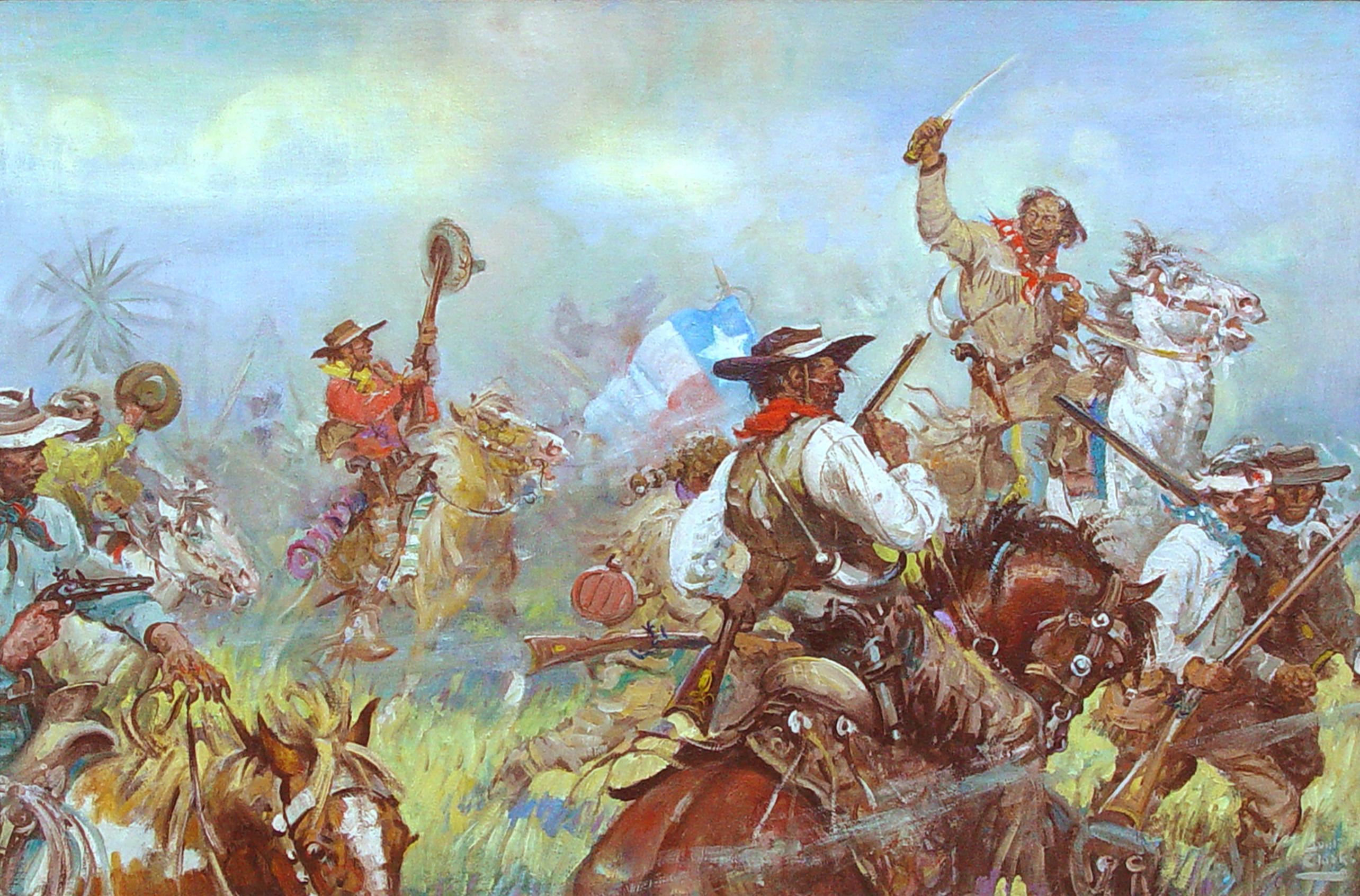 Benton Clark Figurative Painting - Davy Crockett at the Alamo