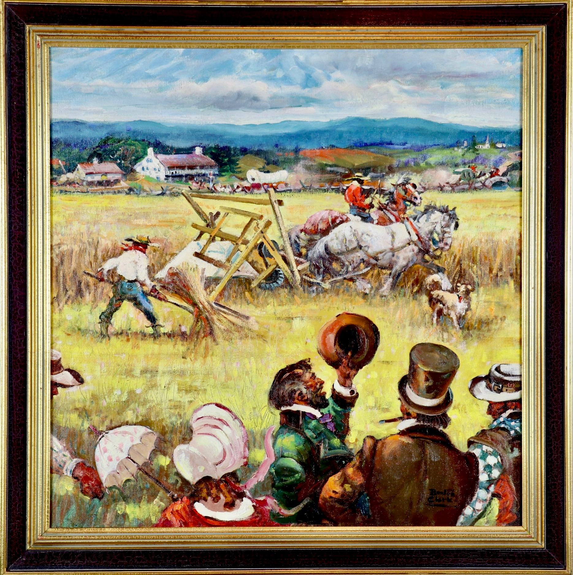 Hay-threshing - Painting by Benton Clark