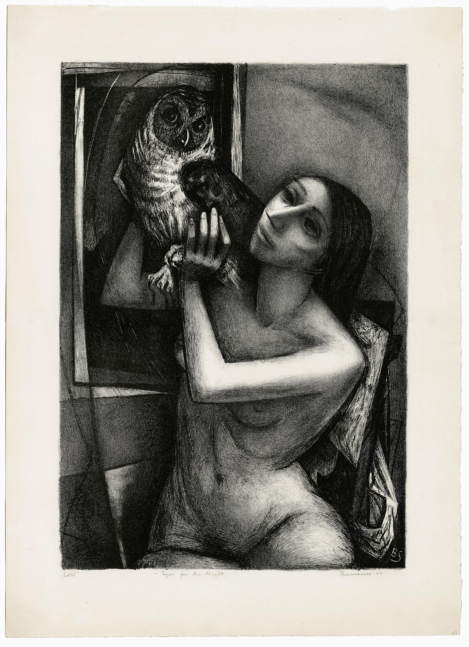 'Eyes for the Night' — Mid-century Modernism - Print by Benton Murdoch Spruance