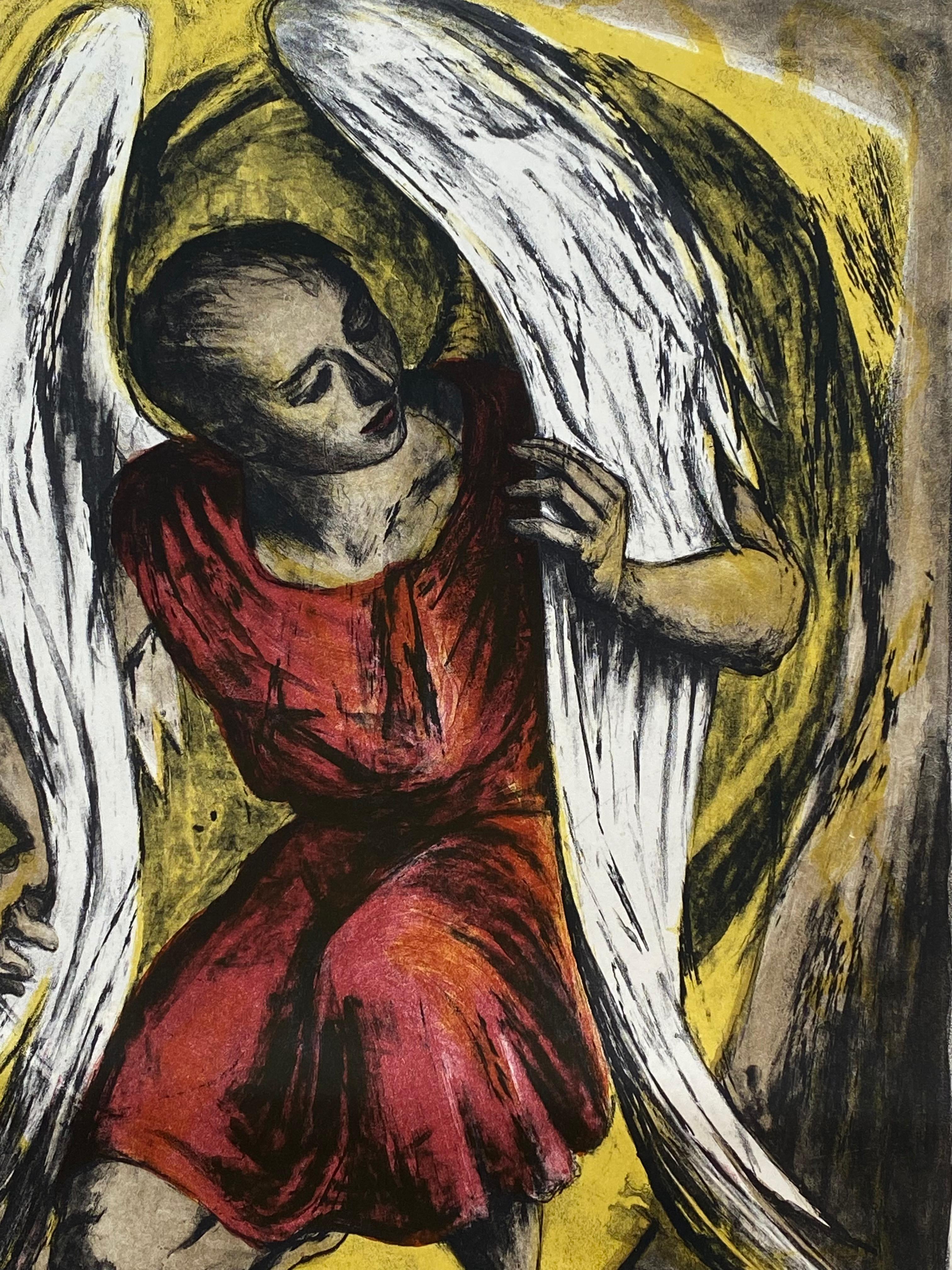 Gefallener Engel (Schwarz), Figurative Print, von Benton Murdoch Spruance