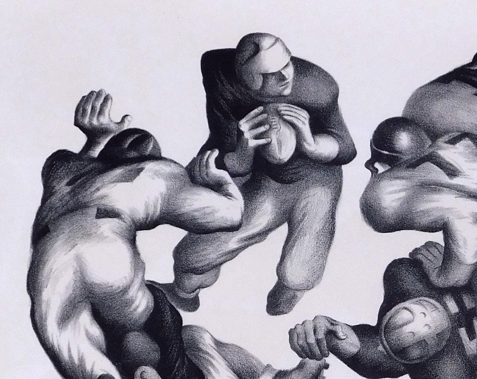Lithographie originale - Sujet Football - Print de Benton Murdoch Spruance