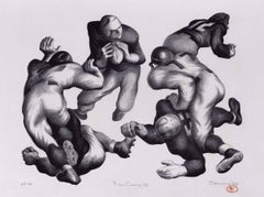 Original Lithograph - Football Subject