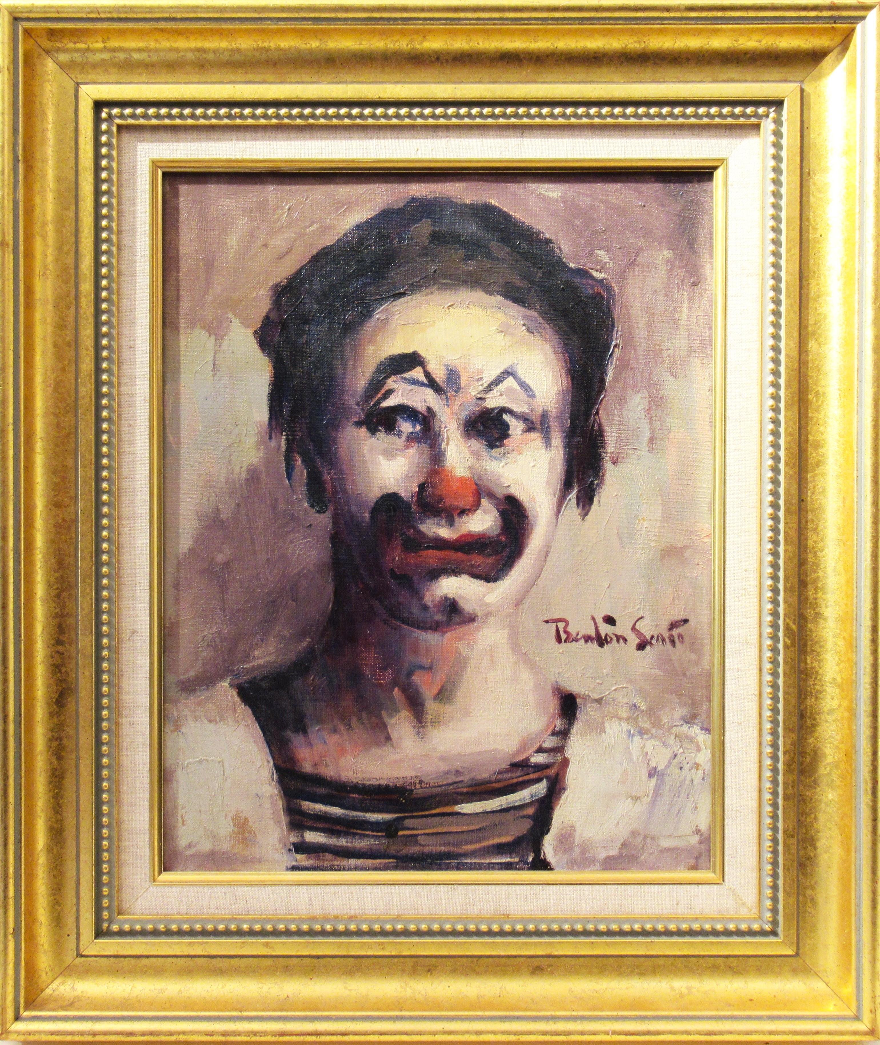 Benton Scott Figurative Painting - Clown, Medrano Circus, France