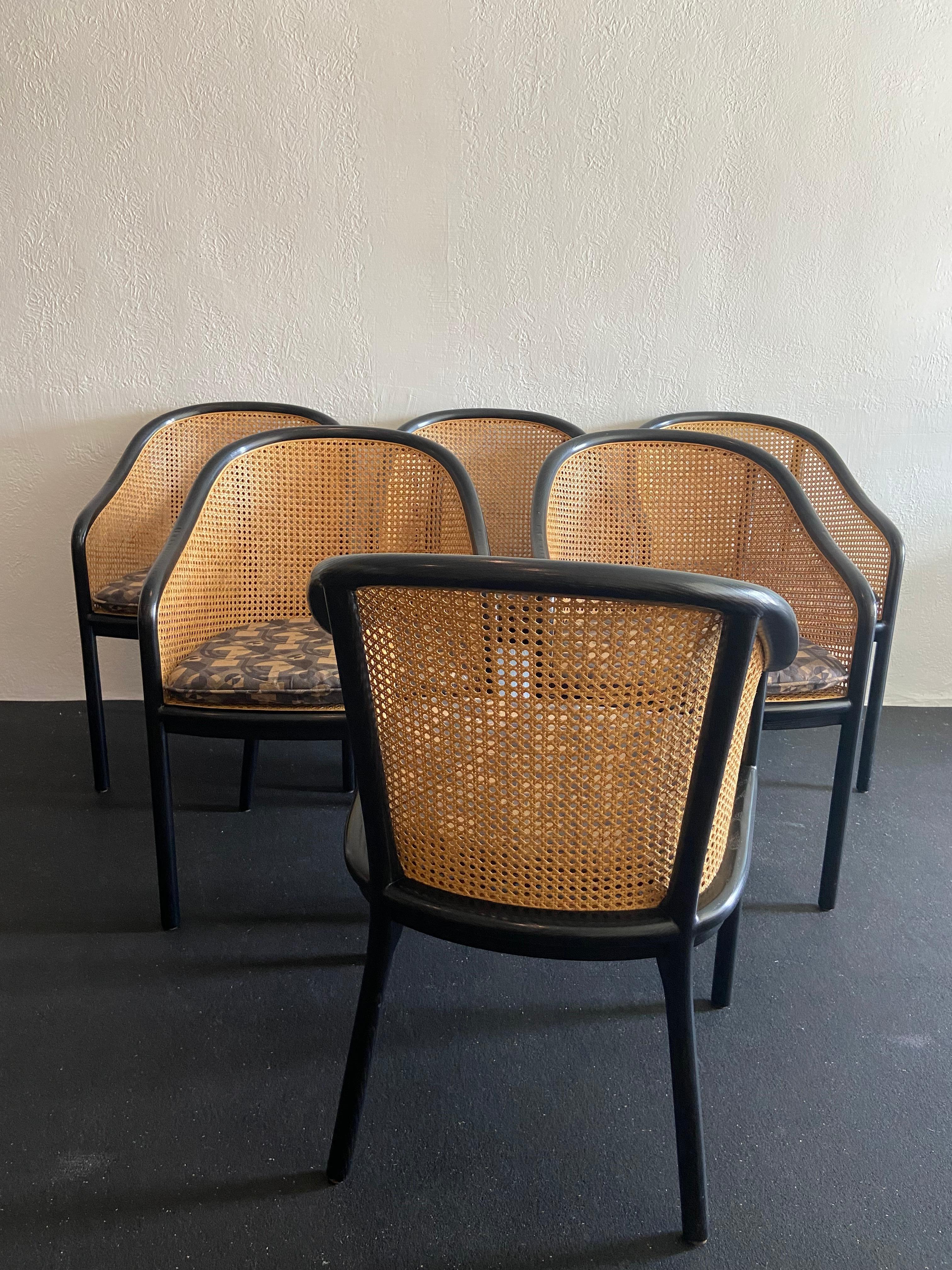 Ward Bennett for Brickel Associates Bentwood and Cane Chairs, a Set of 6 2