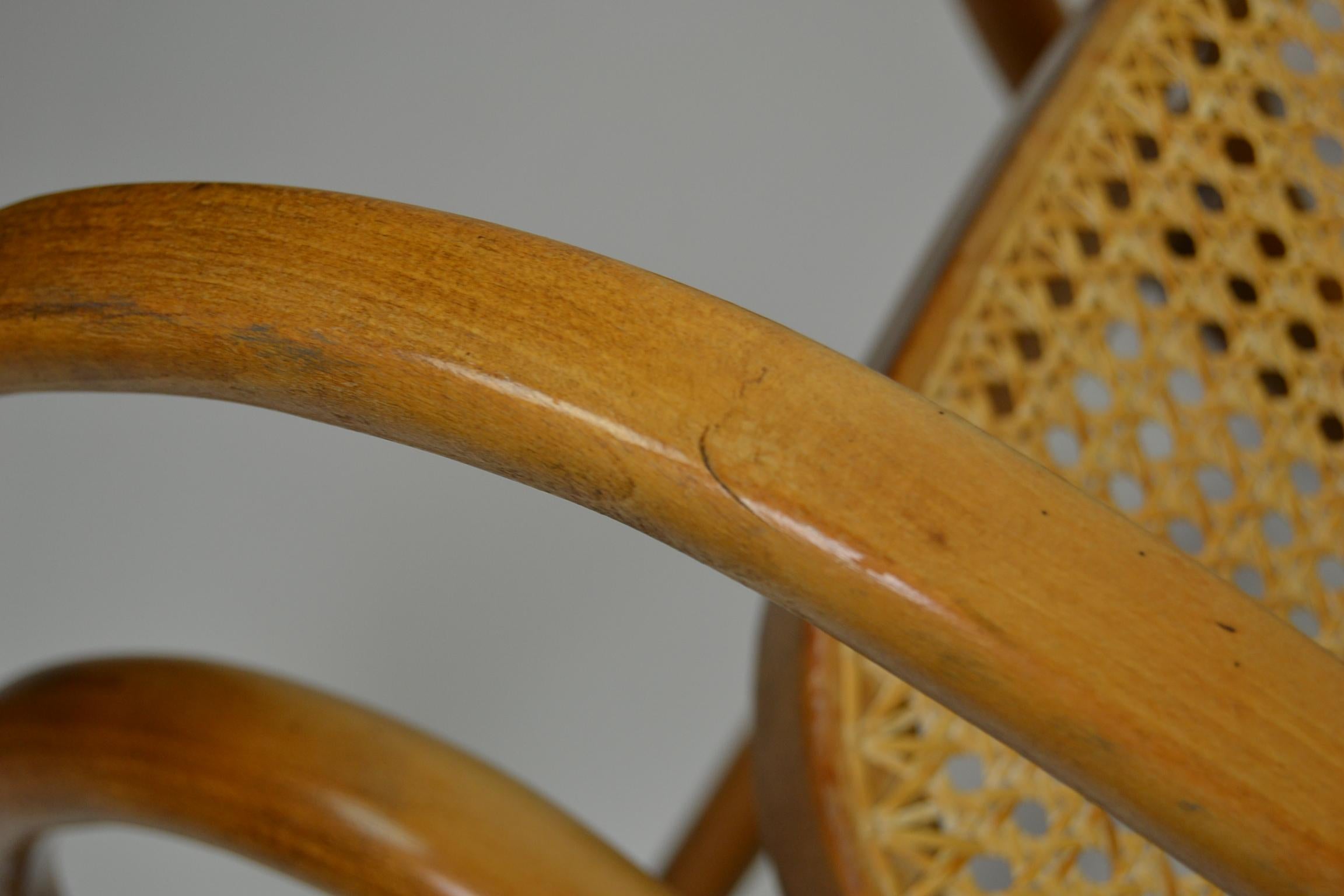 Bentwood and Cane Rocking Chair, Thonet Style 8