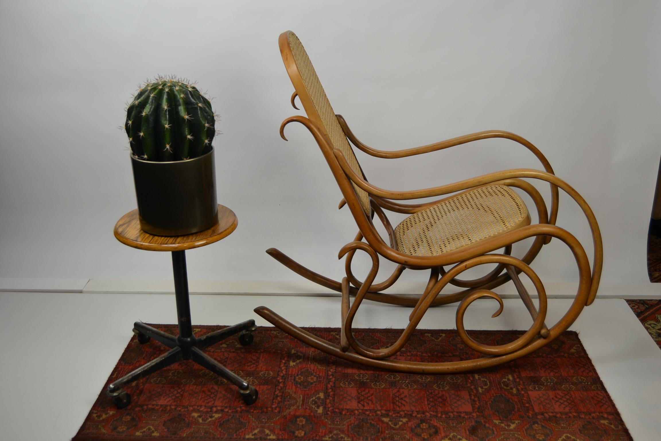 Bentwood and Cane Rocking Chair, Thonet Style 11