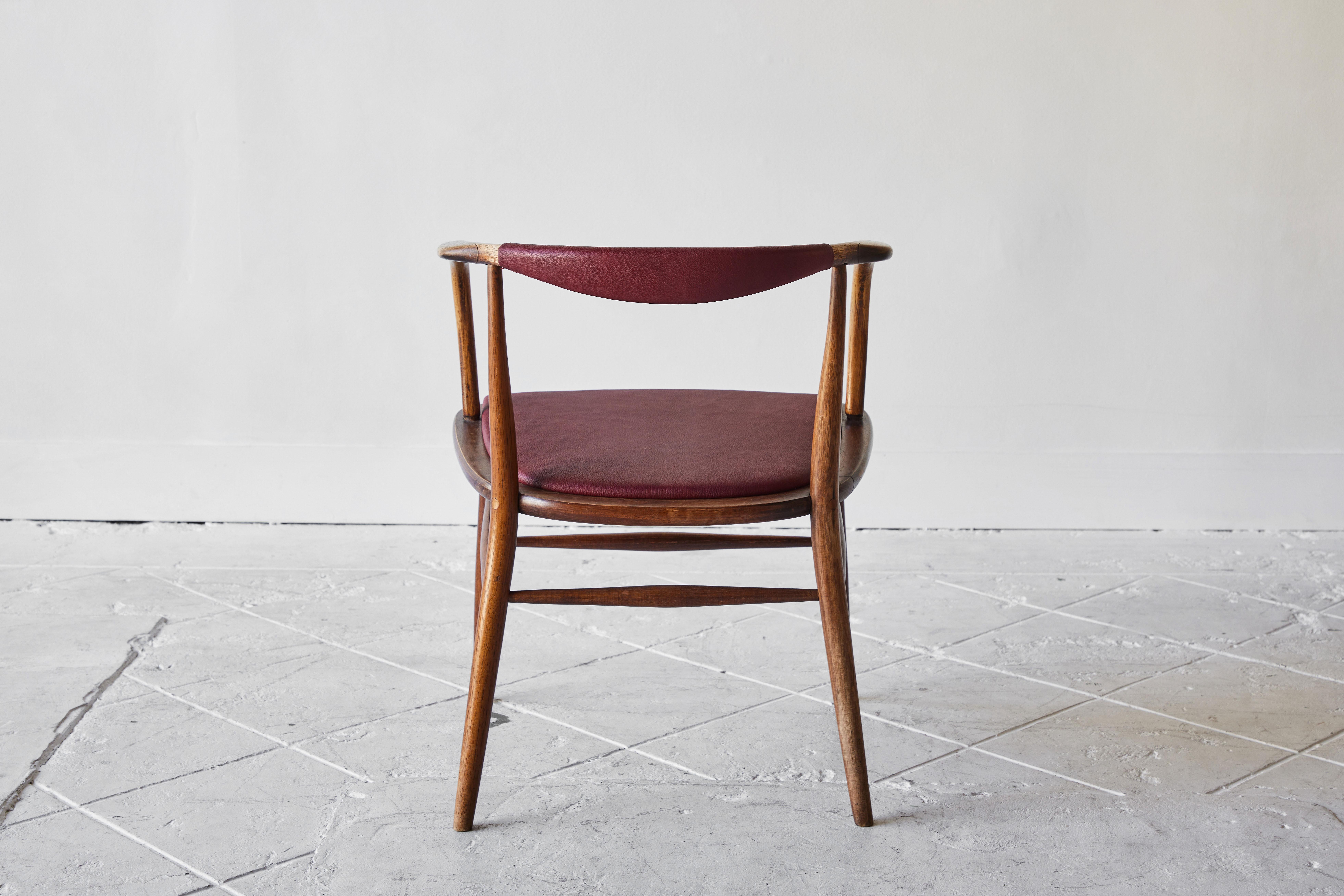 Bentwood Armchair Attributed to Thonet with Leather Seat 2
