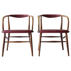 Bentwood Armchair Attributed to Thonet with Leather Seat