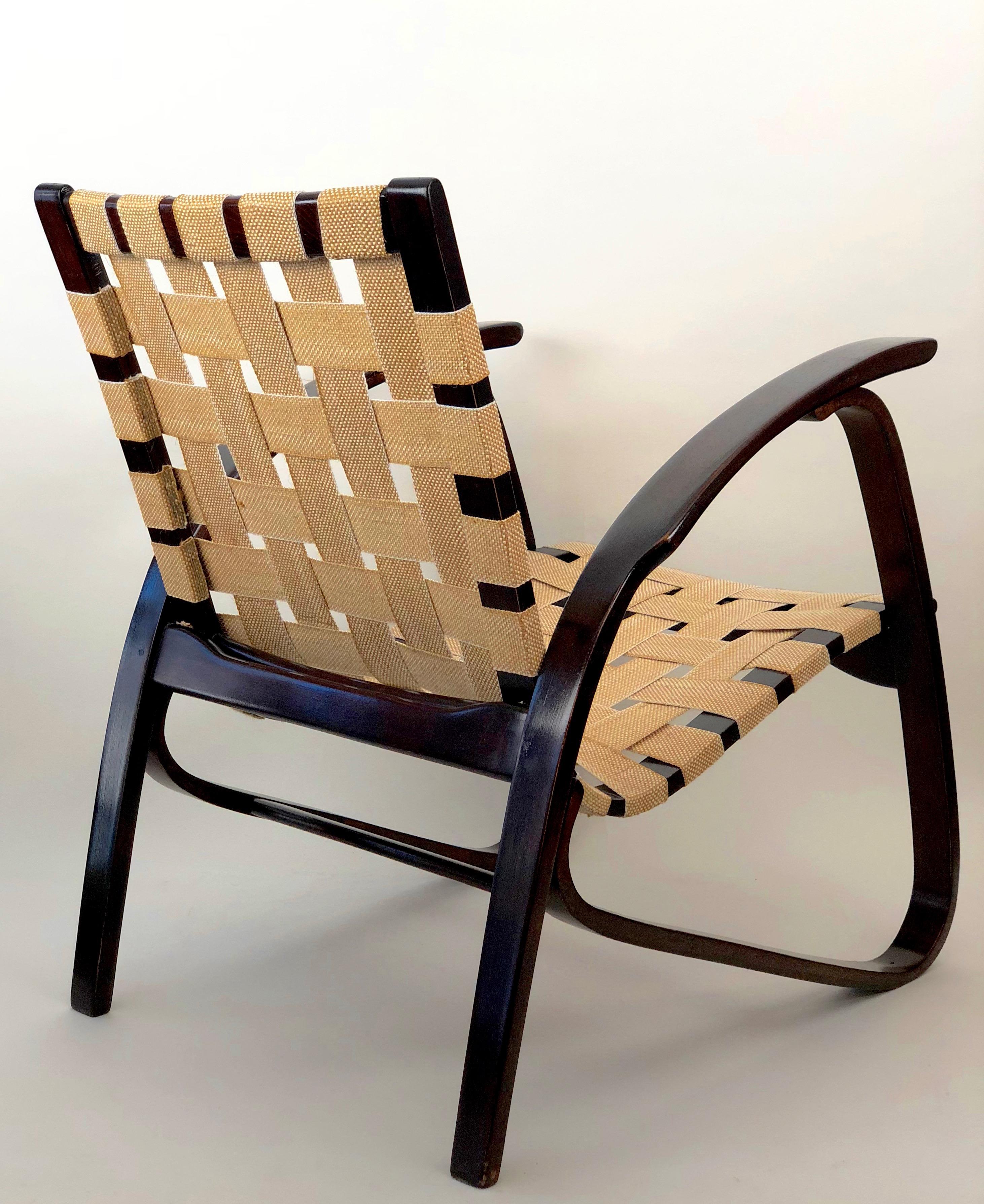 Beech Bentwood Armchair by Jan Vanek for UP Zavody, Brno, Czech Republic, 1930s For Sale