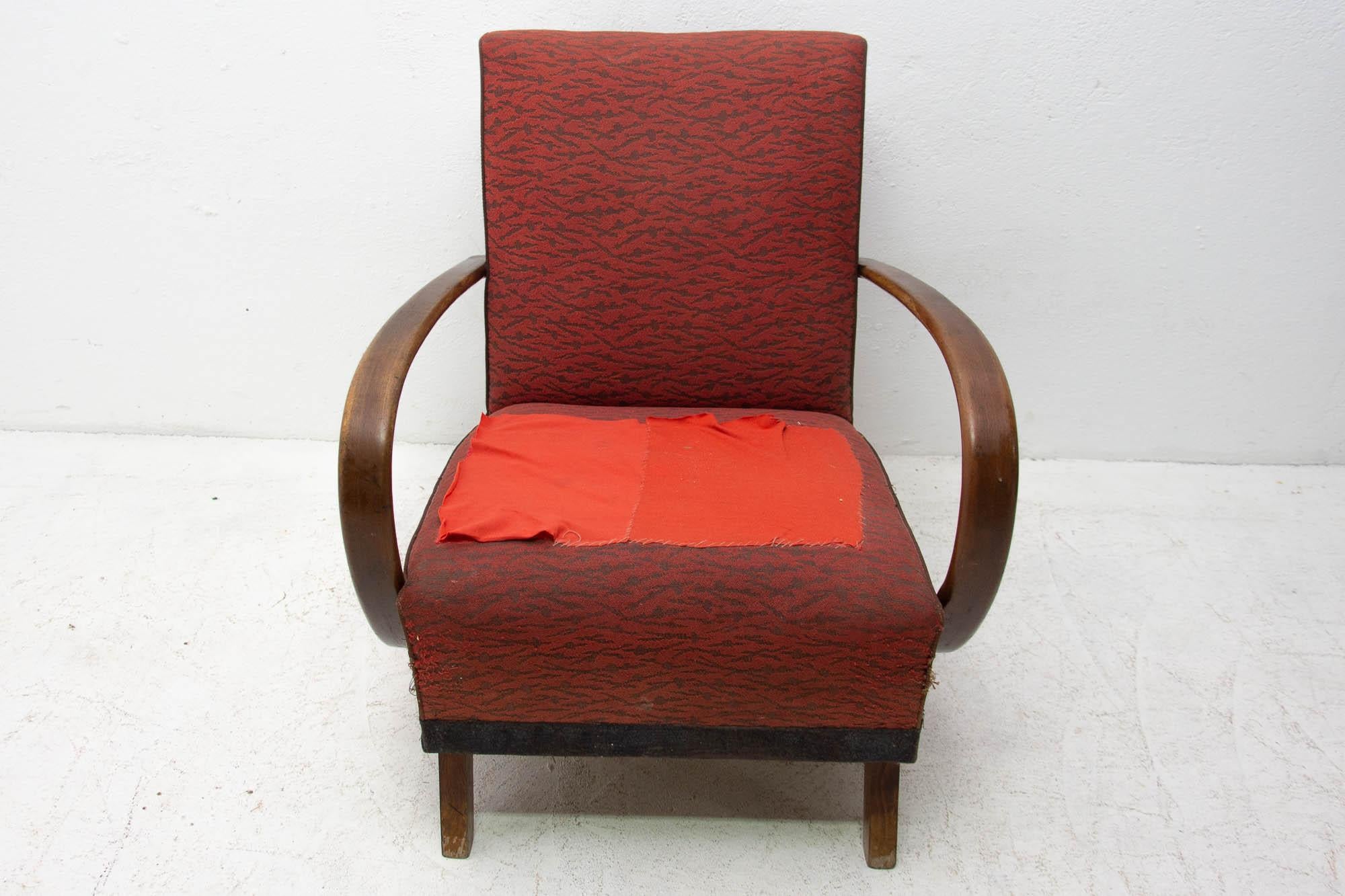 Art Deco Bentwood Armchair by Jindřich Halabala for UP Závody, 1950s