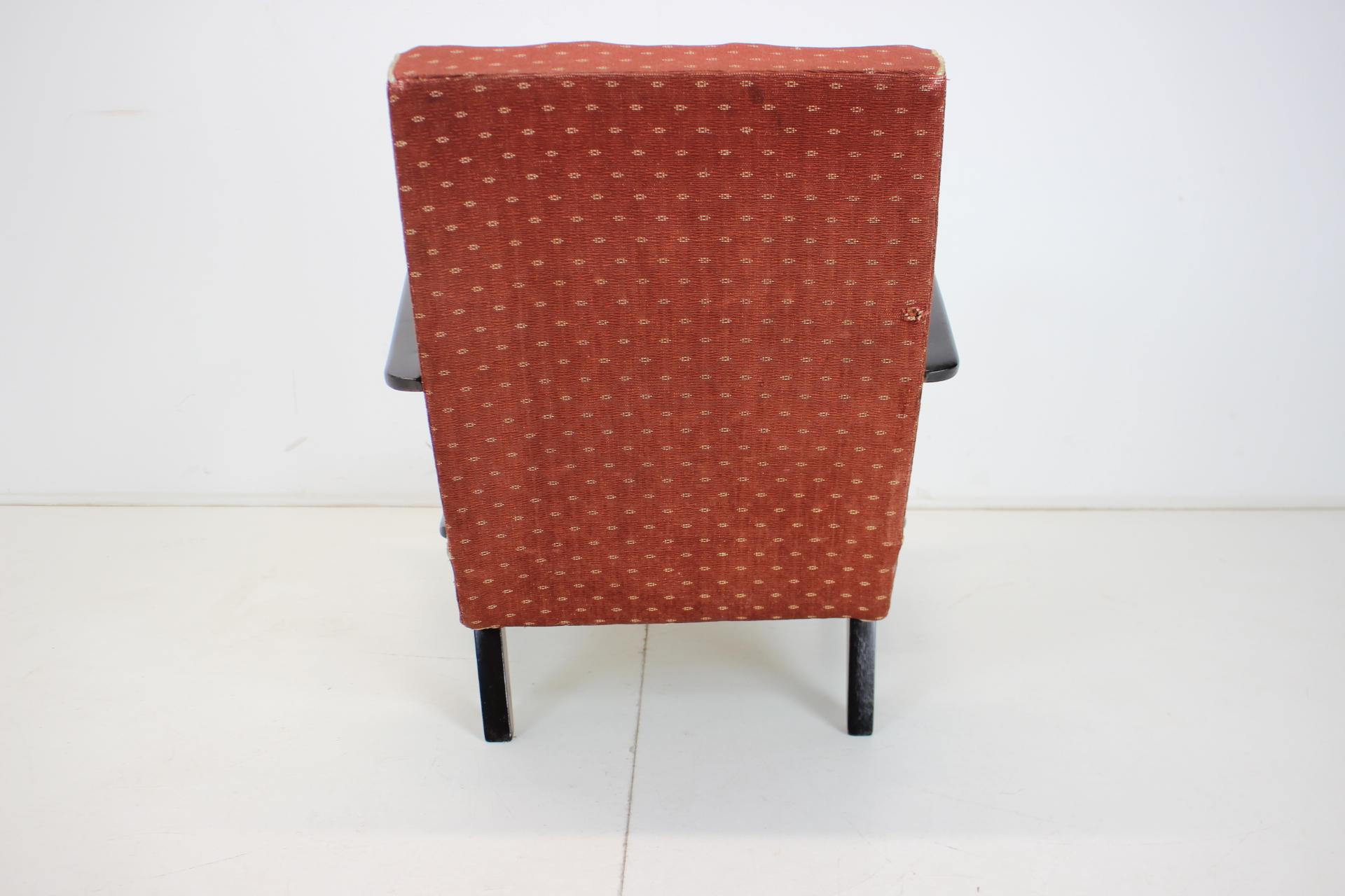 Fabric Bentwood Armchair by Jindrich Halabala for UP Zavody, 1950's For Sale