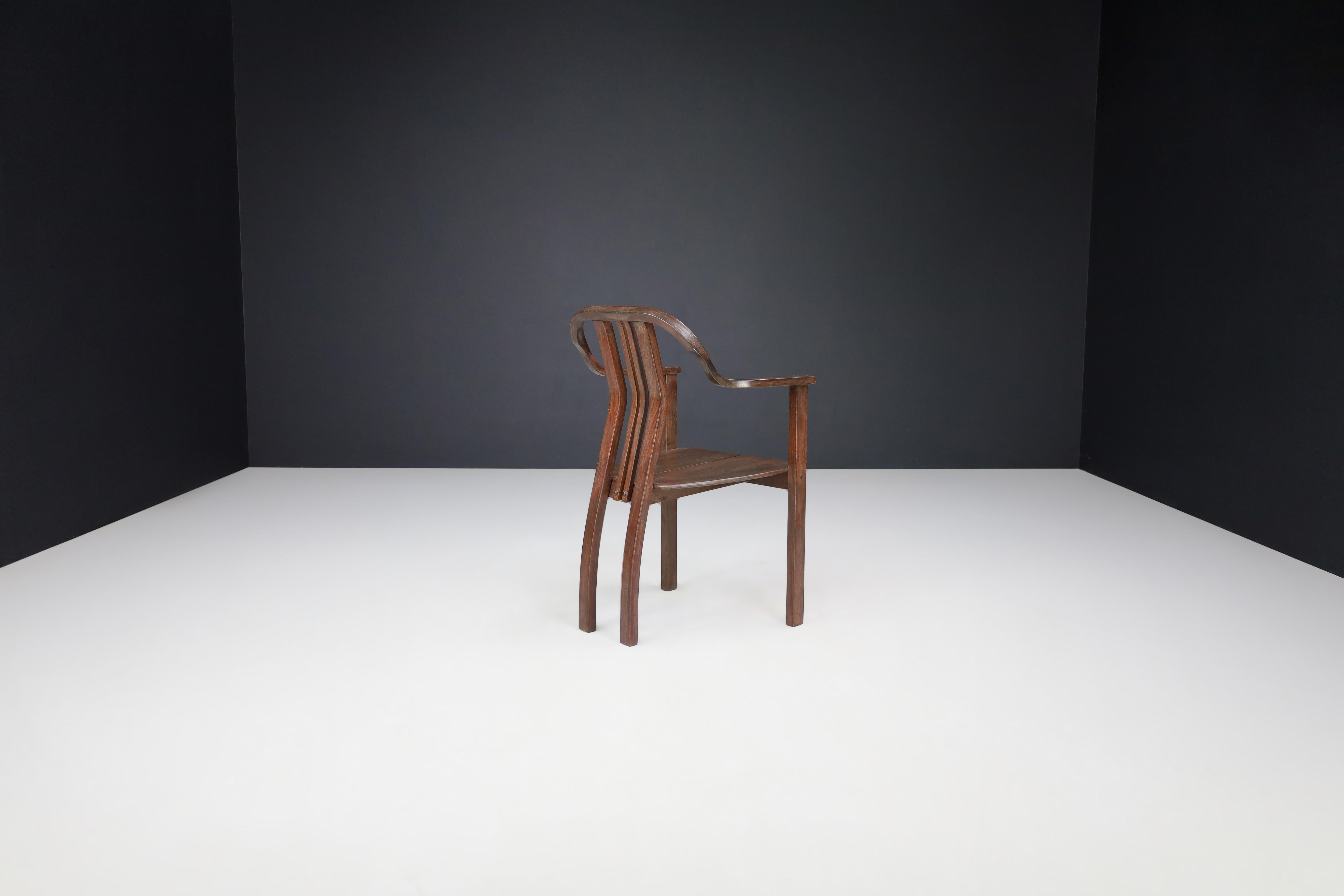Birch Bentwood Armchair, Czechoslovakia, 1930s — Art Deco Meets Bauhaus Elegance For Sale