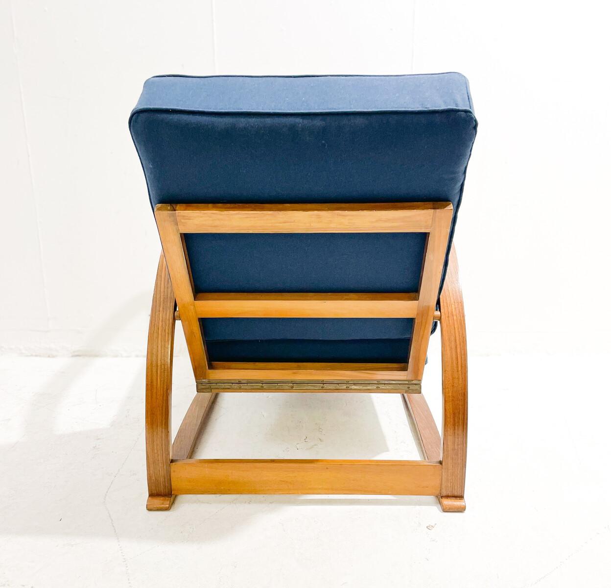 Bentwood Armchair, Jindrich Halabala with Adjustable Back, Czech Republic, 1940s For Sale 1