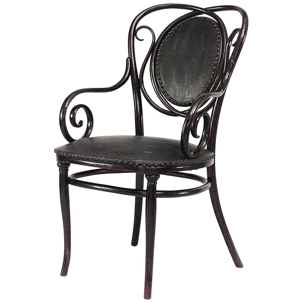 Bentwood Scroll Arm Chair
