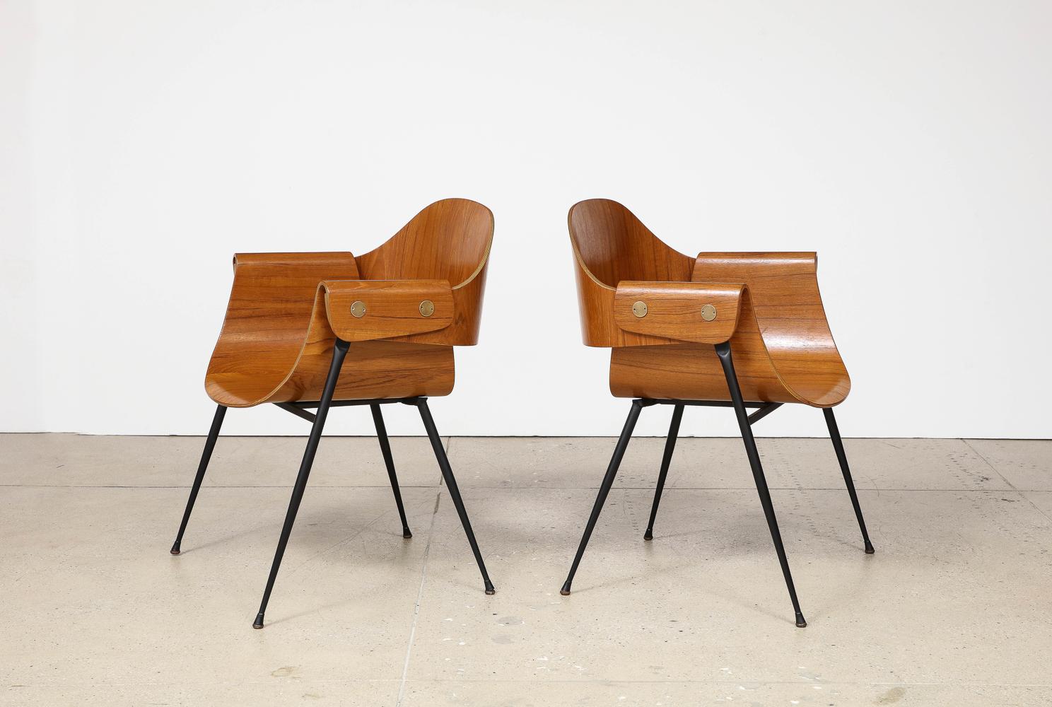 Mid-Century Modern Bentwood Armchairs by Carlo Ratti