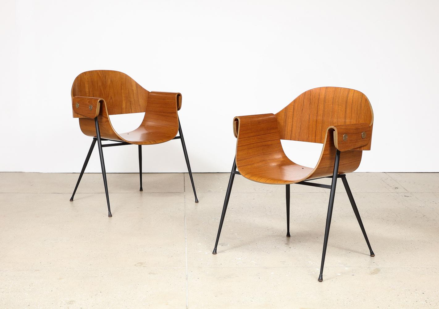 Mid-20th Century Bentwood Armchairs by Carlo Ratti