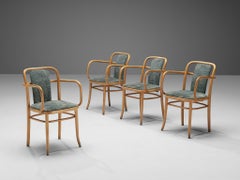 Bentwood Armchairs in Green Upholstery