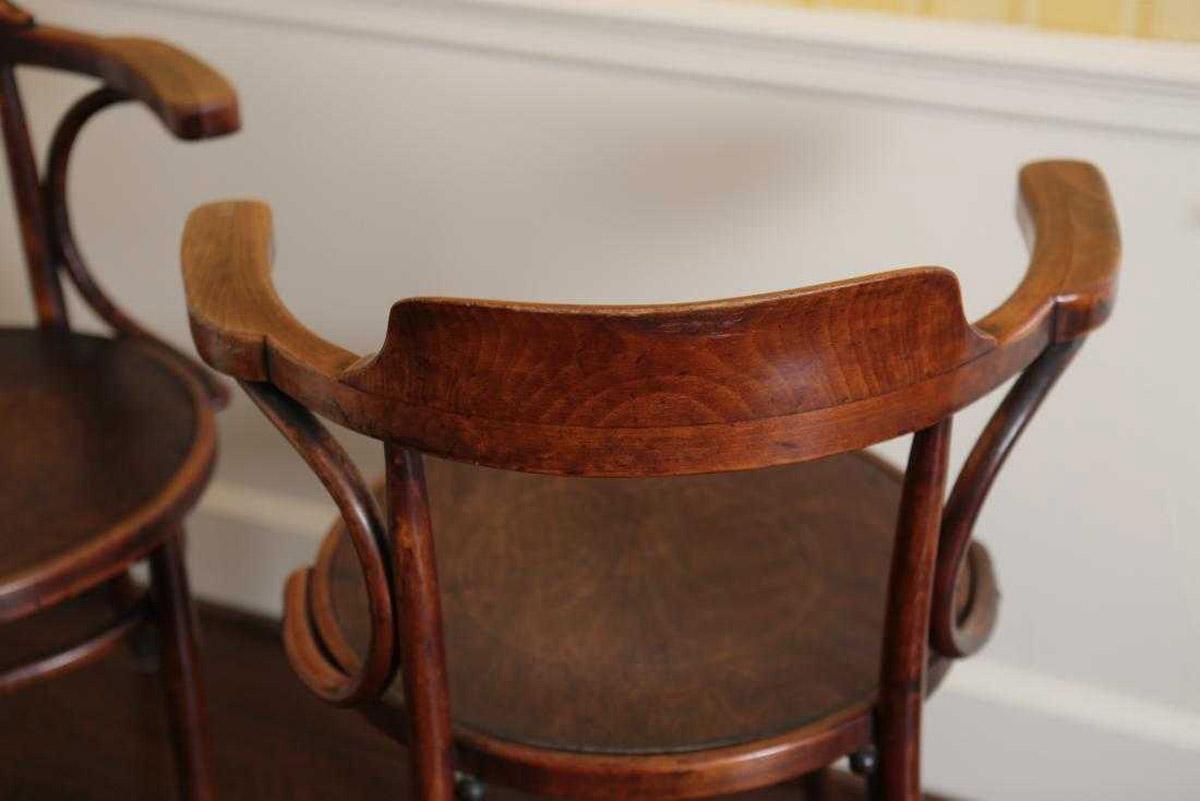 Mid-Century Modern Bentwood Armchairs, in the Manner of Thonet 