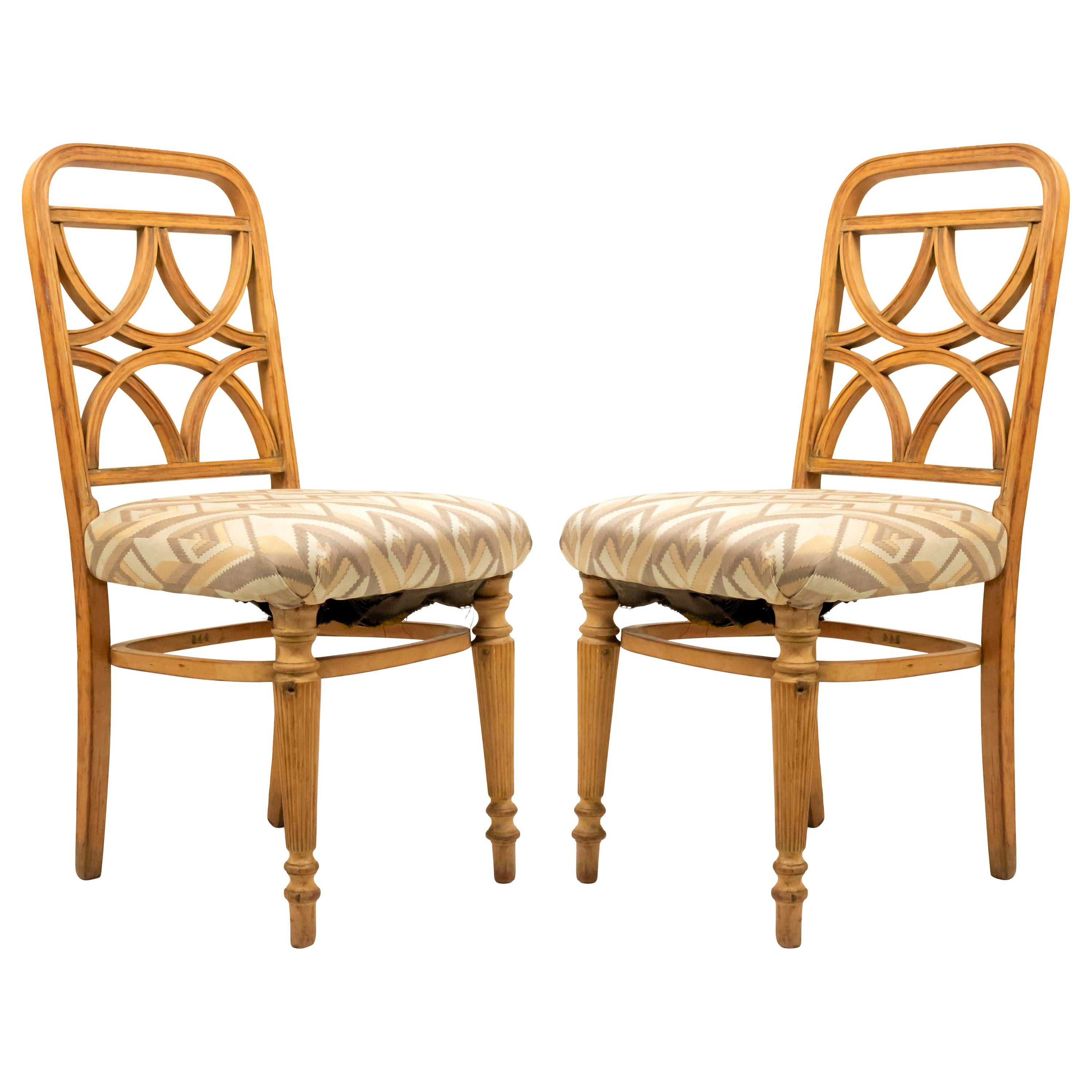 Bentwood Art Deco Geometric Side Chairs