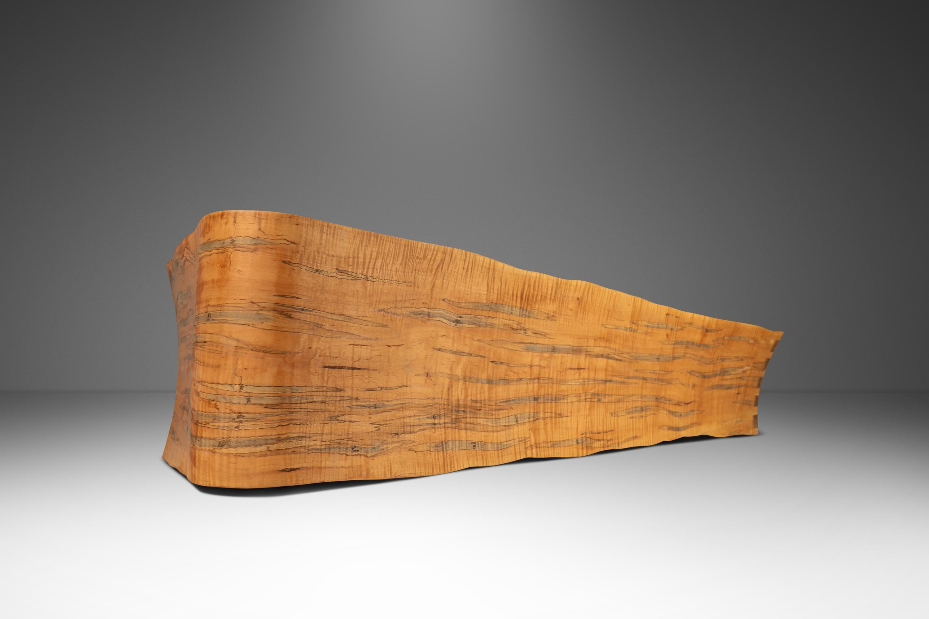 Bentwood Asymmetrical Abstract Three Seater Bench in Ambrosia Maple, Usa, 1980s For Sale 6