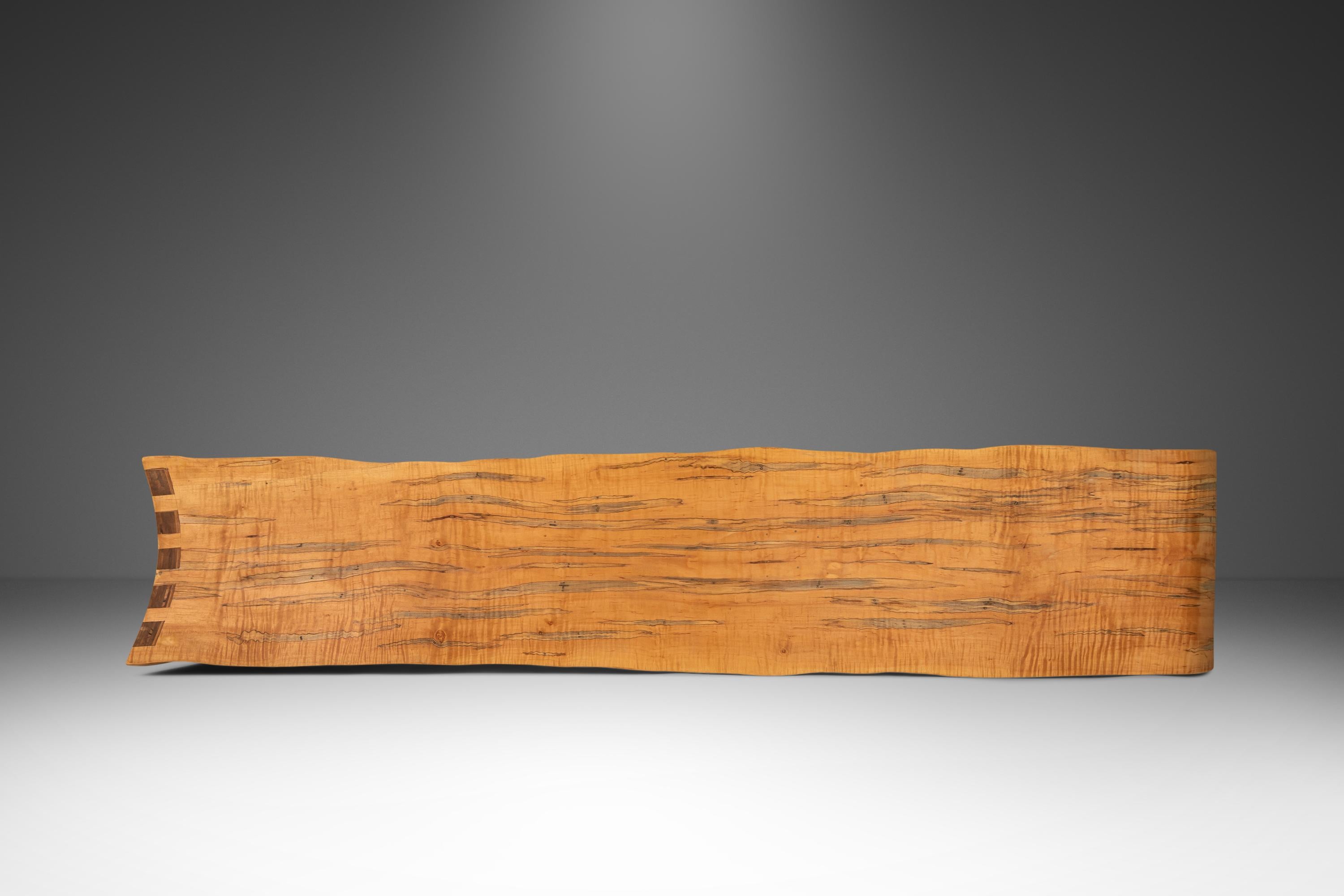 Bentwood Asymmetrical Abstract Three Seater Bench in Ambrosia Maple, Usa, 1980s For Sale 1