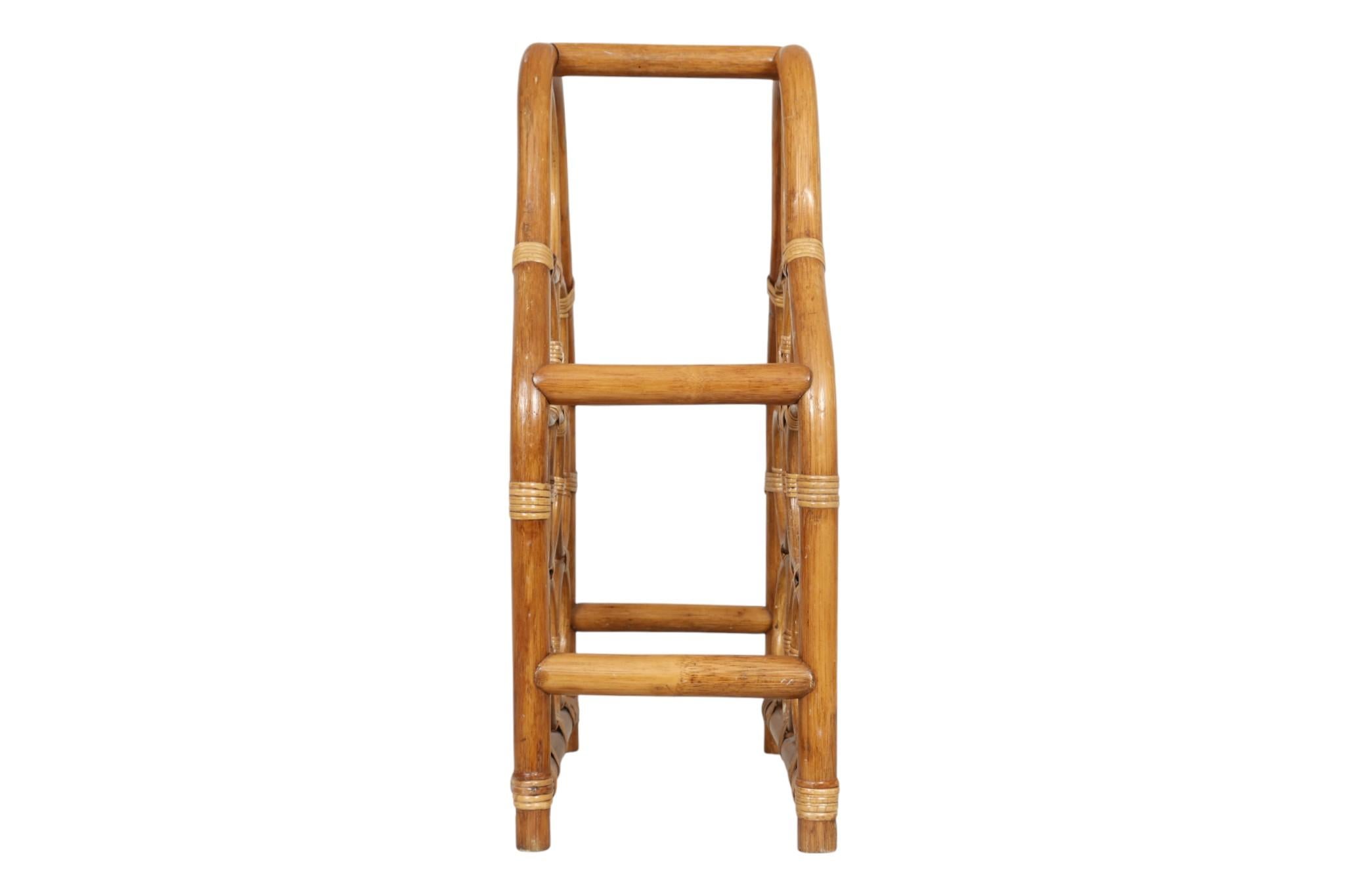 20th Century Bentwood Bamboo and Rattan Wine Rack For Sale