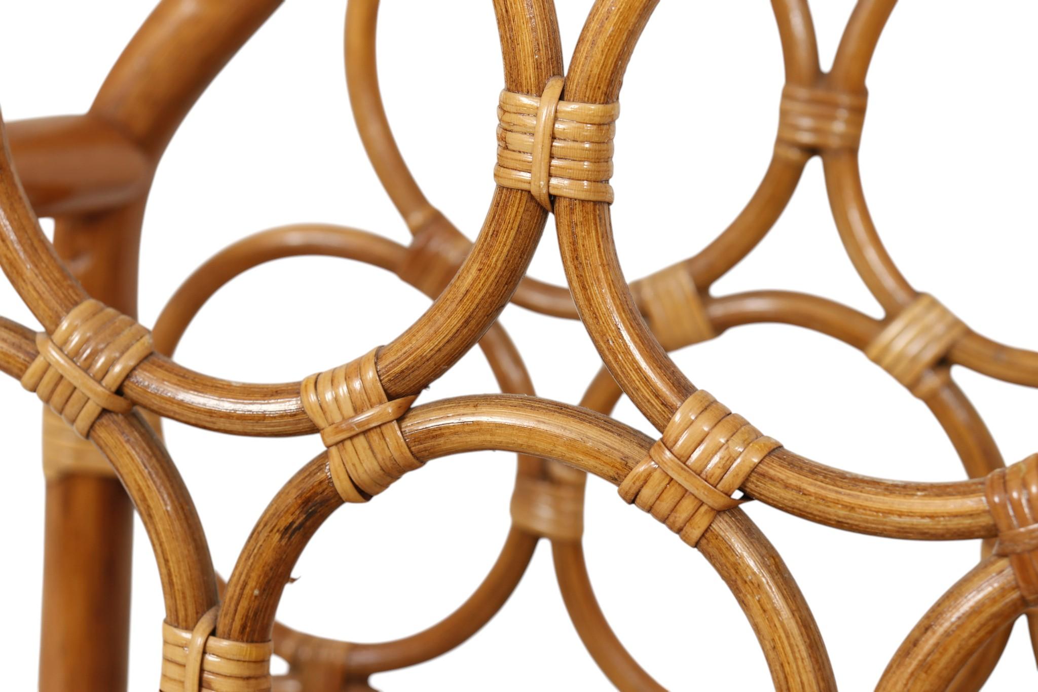 Bentwood Bamboo and Rattan Wine Rack For Sale 1