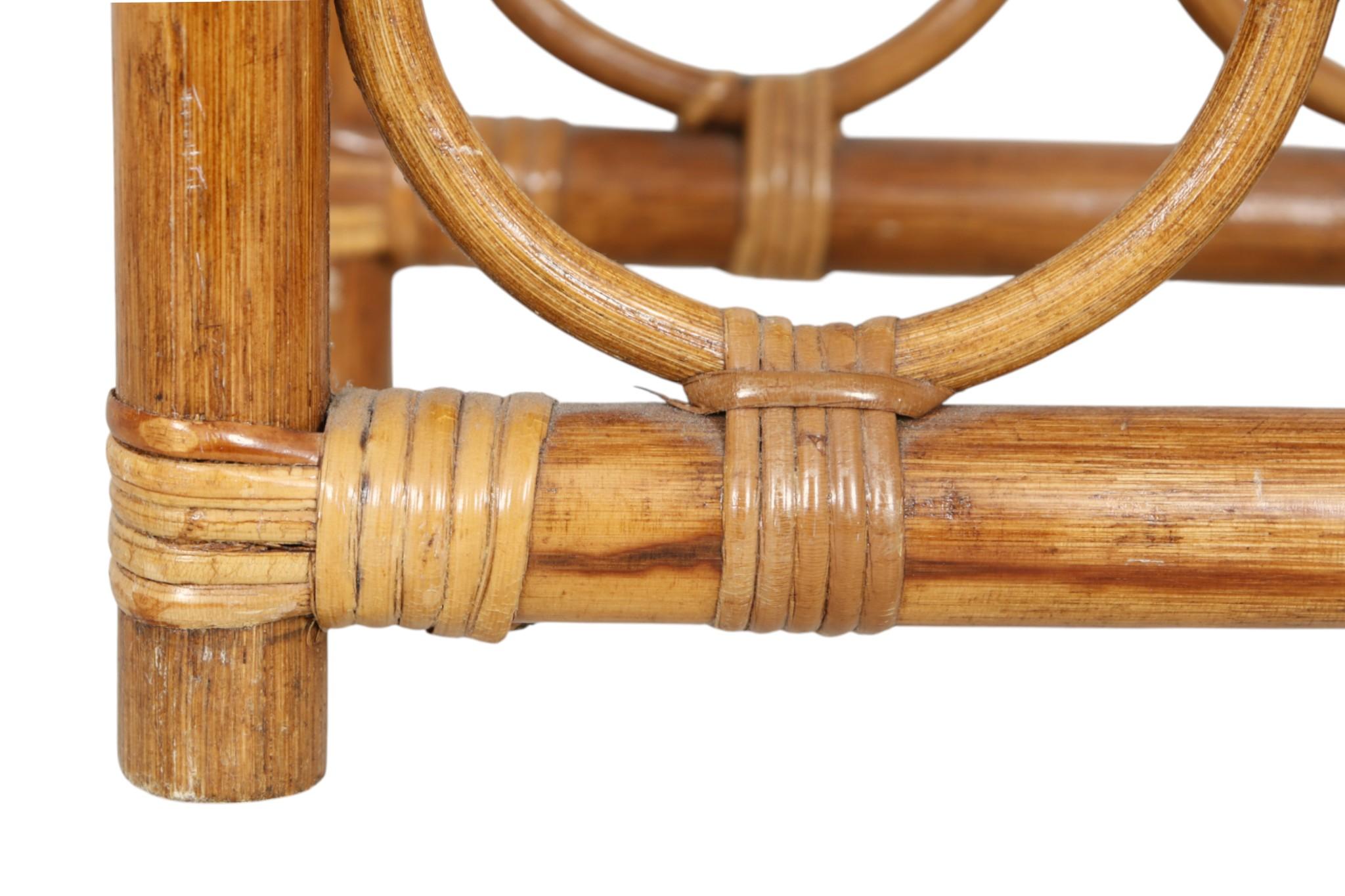 Bentwood Bamboo and Rattan Wine Rack For Sale 2